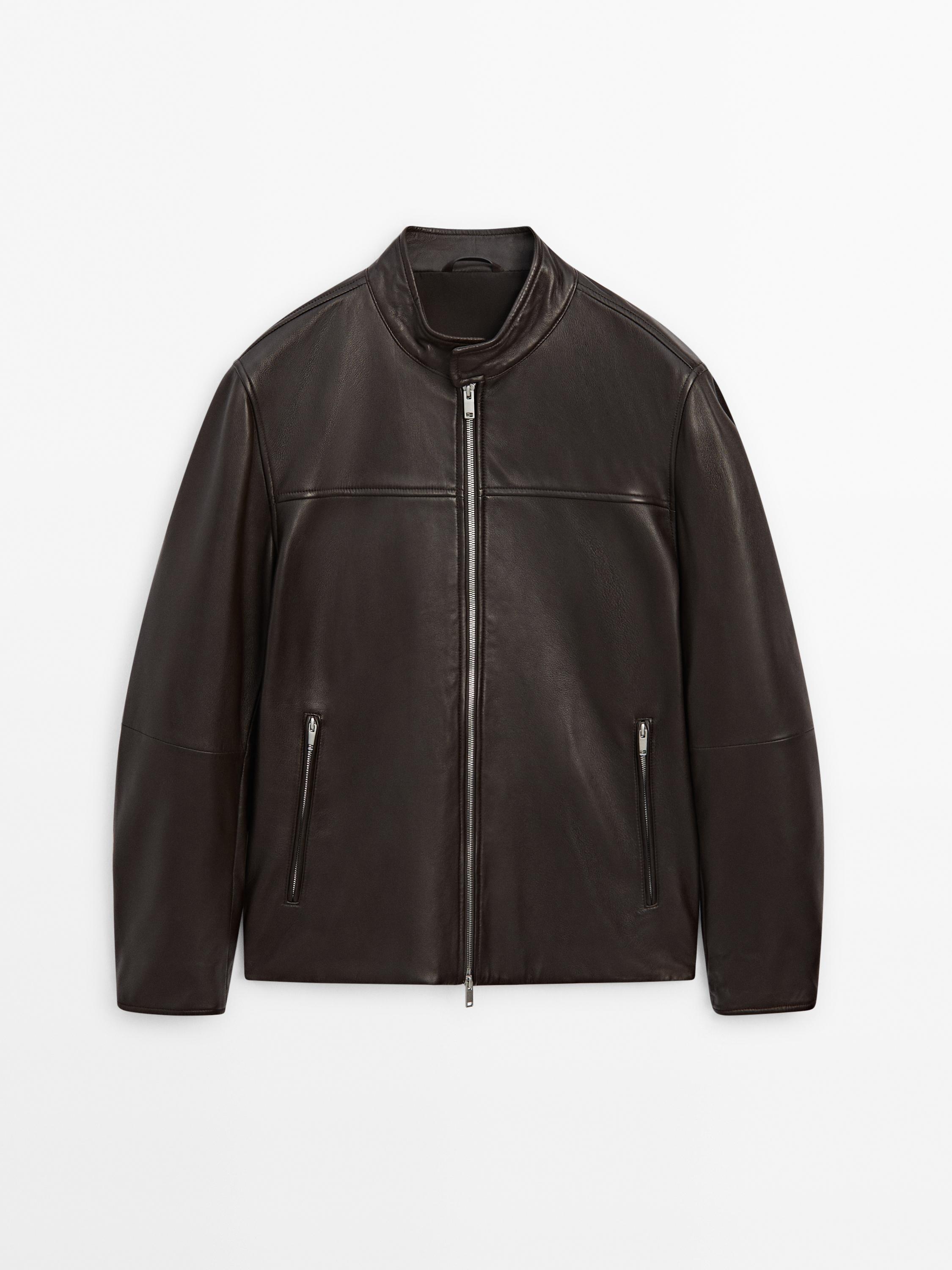 Massimo dutti nappa leather jacket hotsell