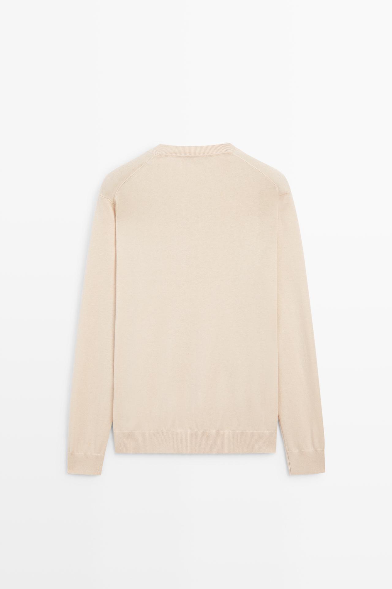 Cotton blend knit sweater — OFF WHITE