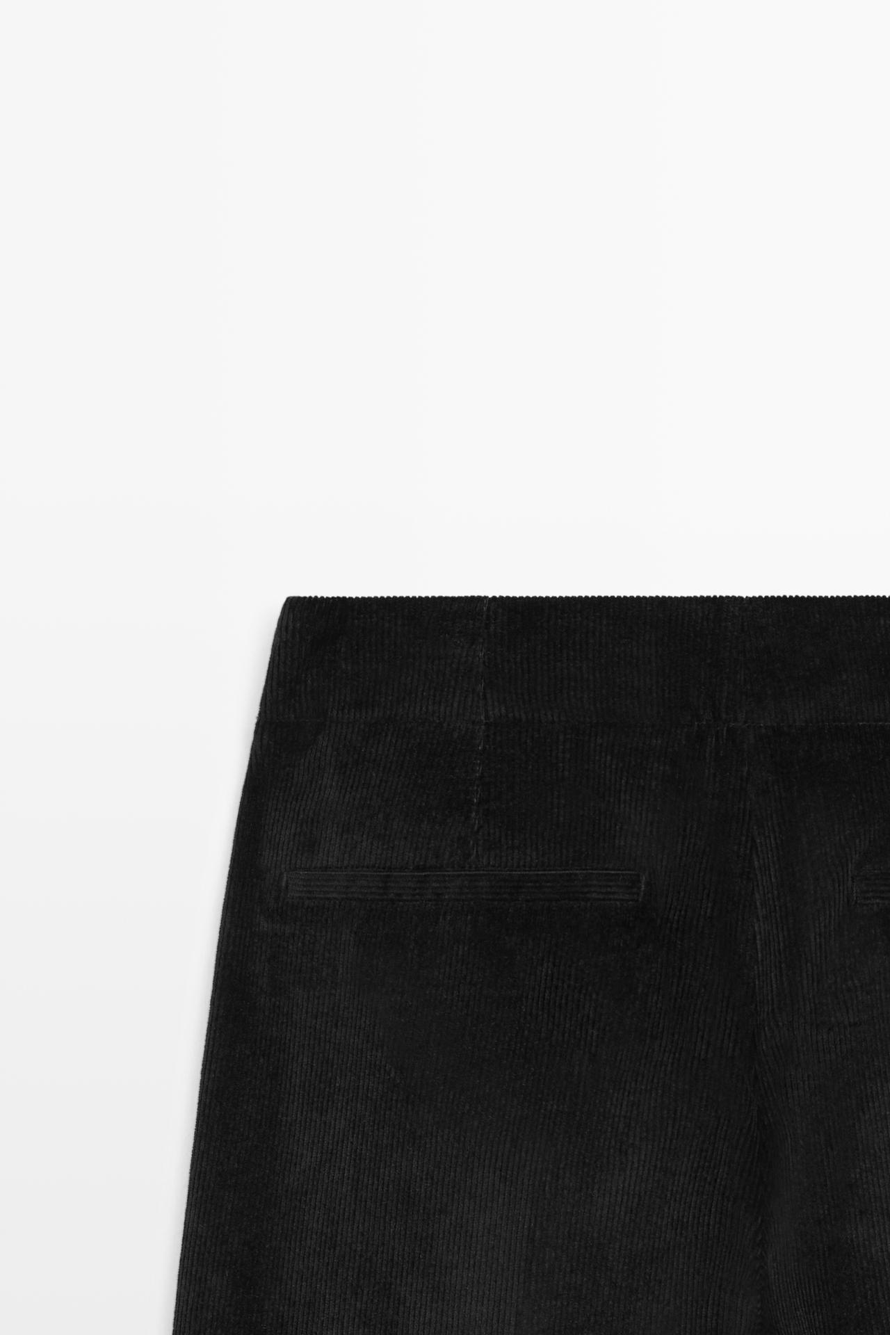 Palazzo corduroy pants — BLACK
