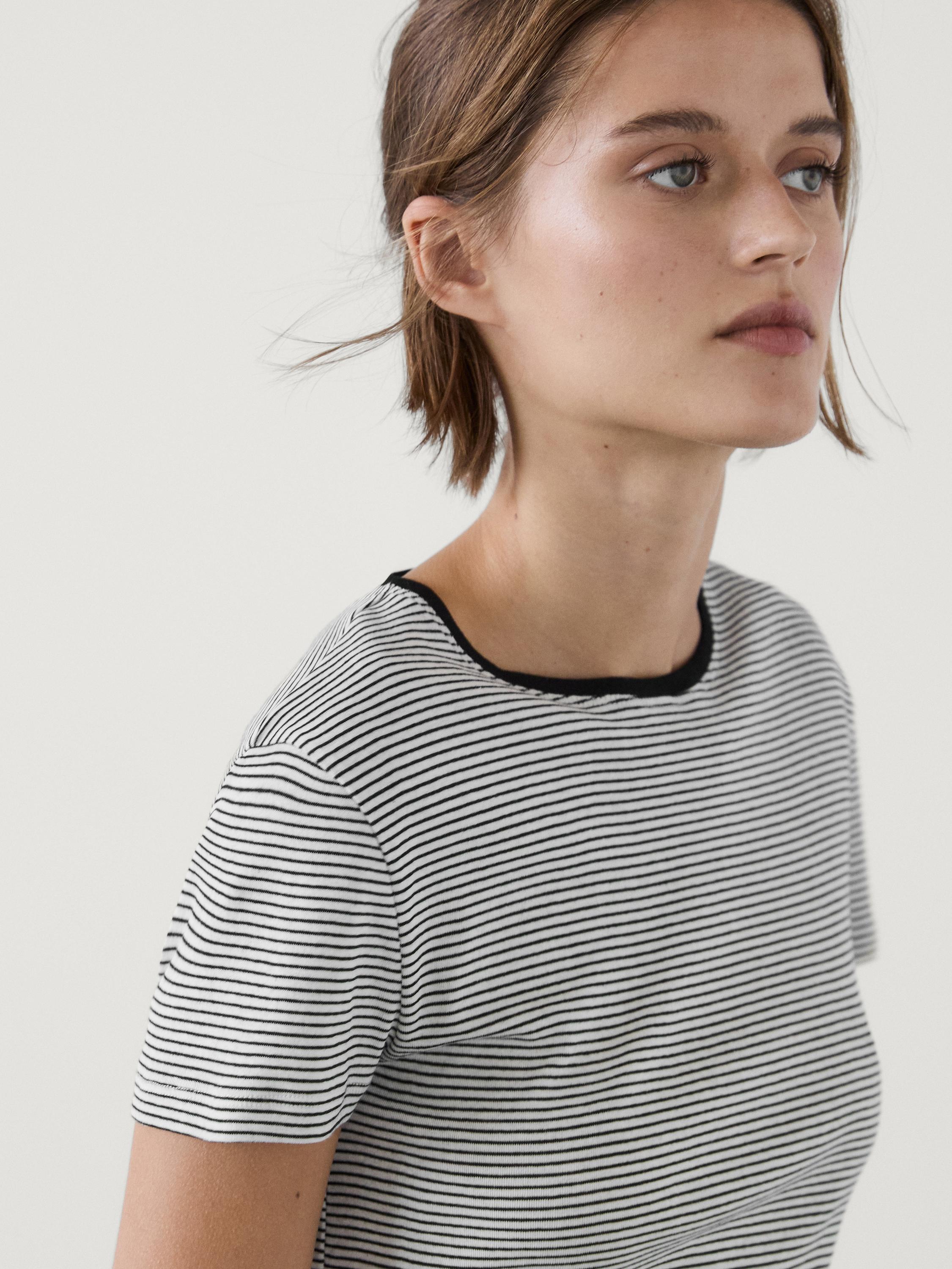 T-shirt à rayures 100&nbsp;% coton