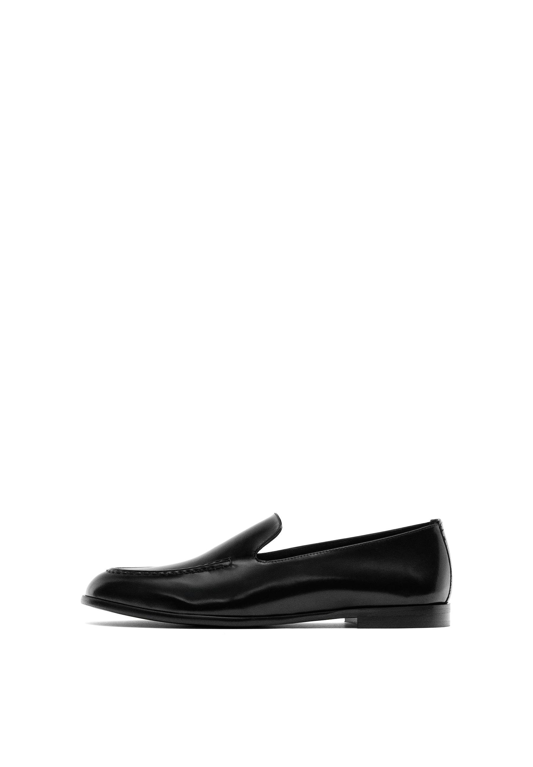 Formal leather loafers — BLACK