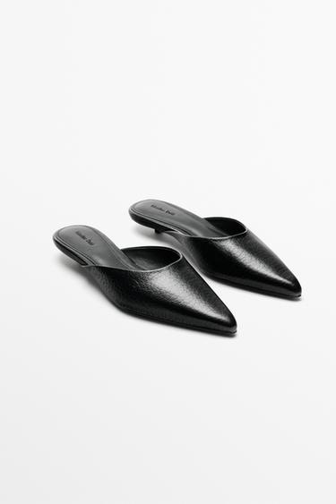 Leather mule heel shoe — BLACK 2