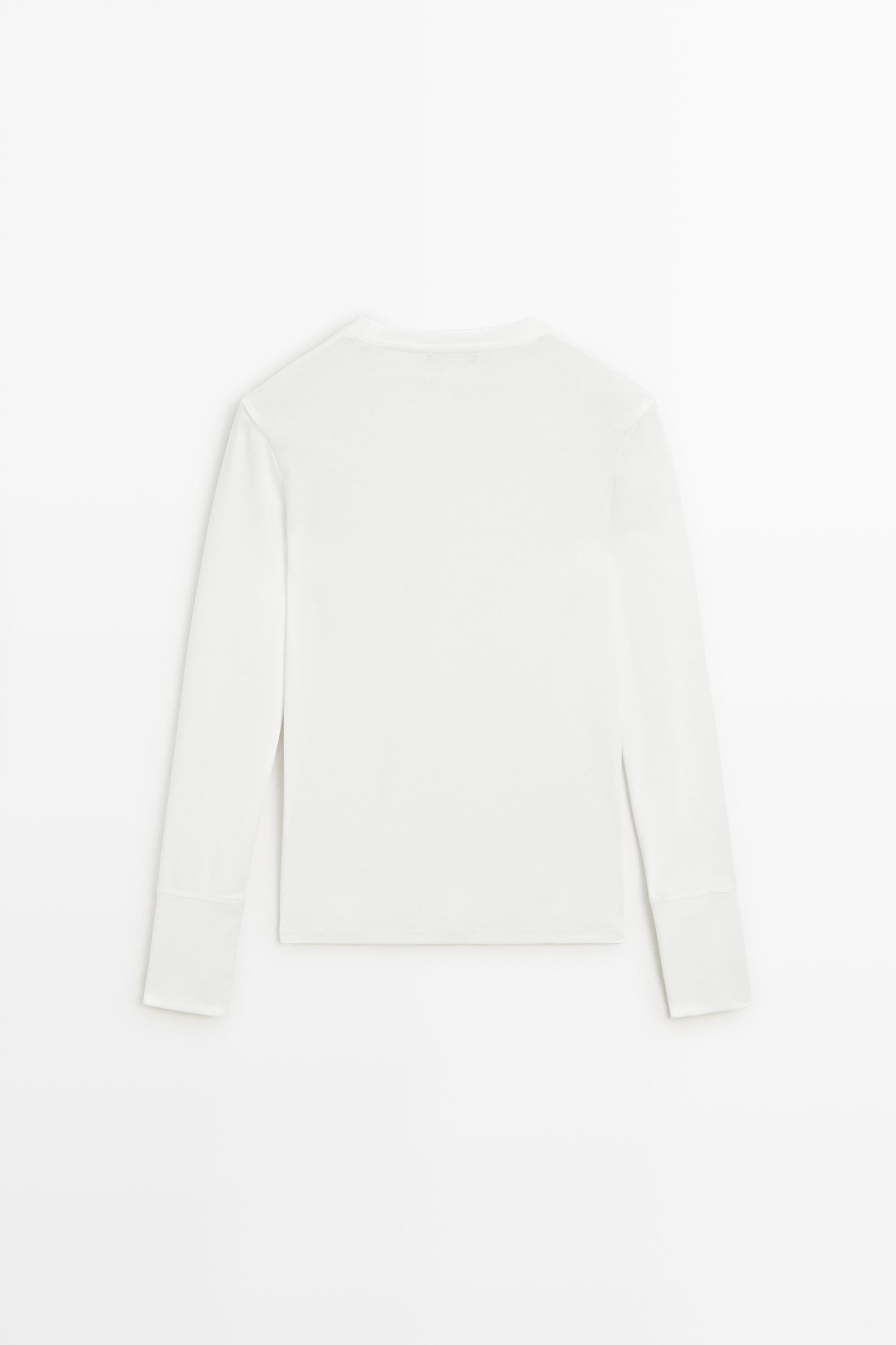 100% cotton long sleeve T-shirt — Off white