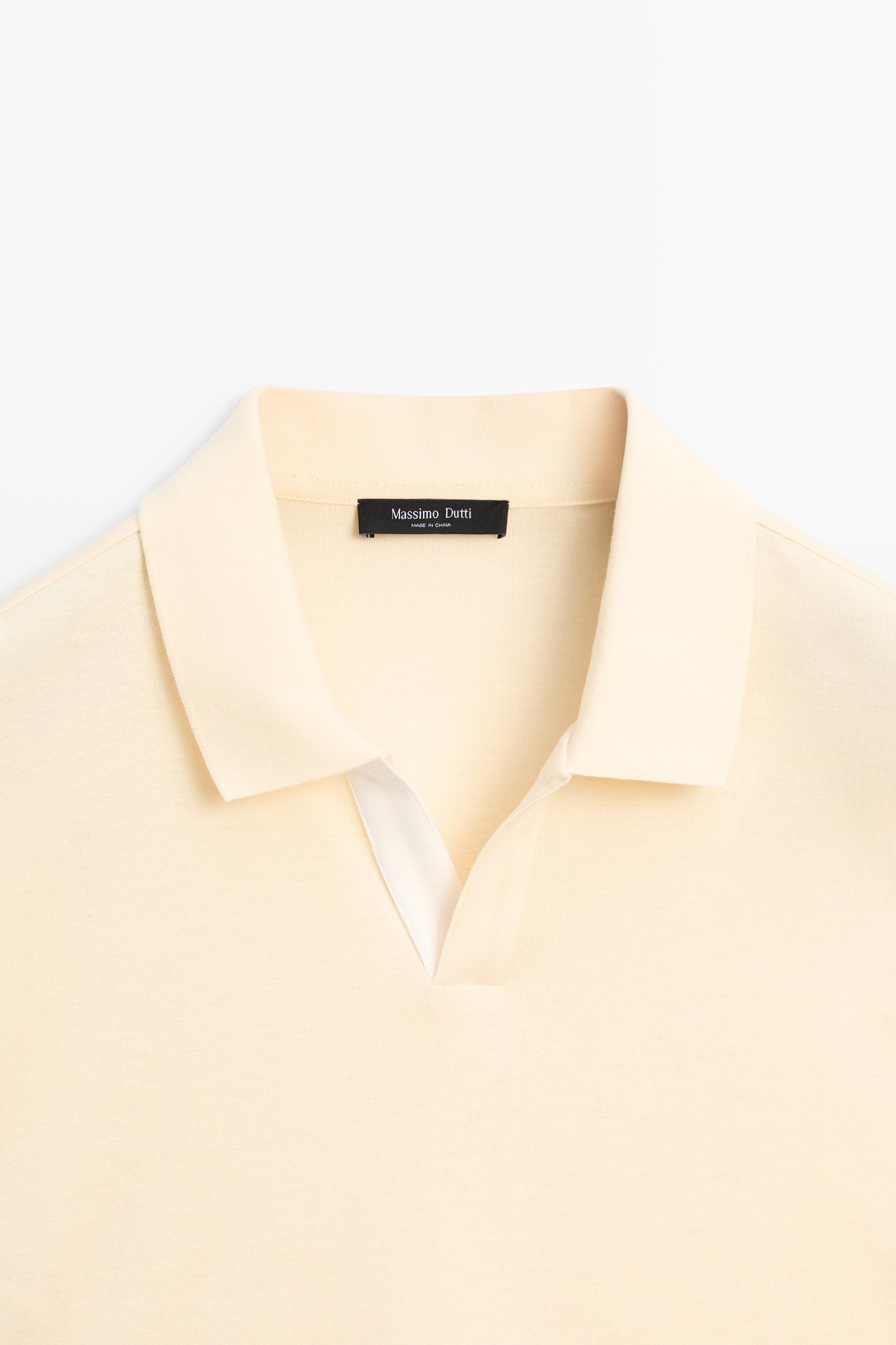 Short sleeve V-neck polo shirt — YELLOW
