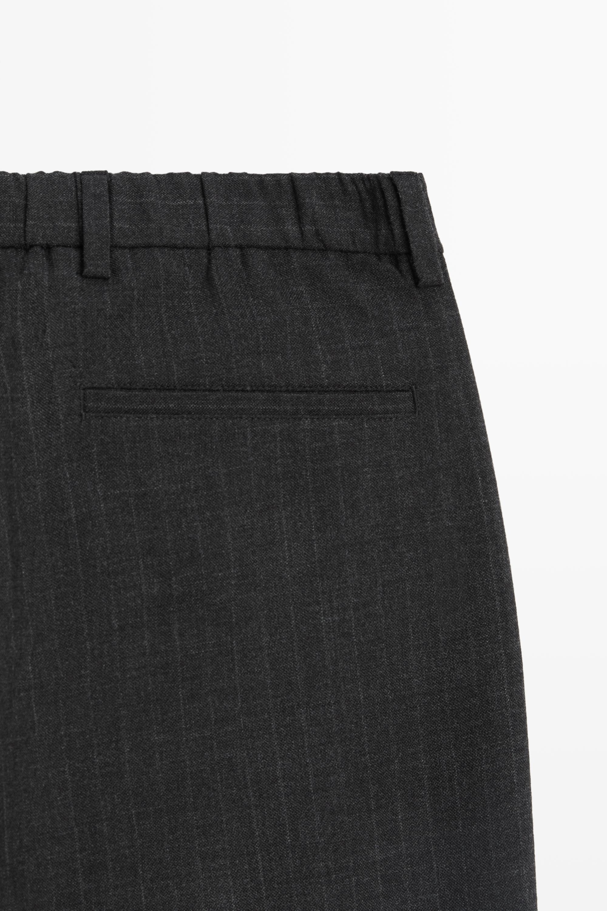 100% wool striped relaxed fit trousers — ANTHRACITE GREY