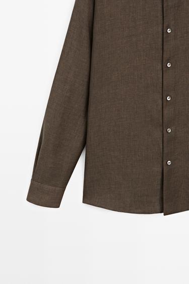 100% linen shirt — BROWN 7