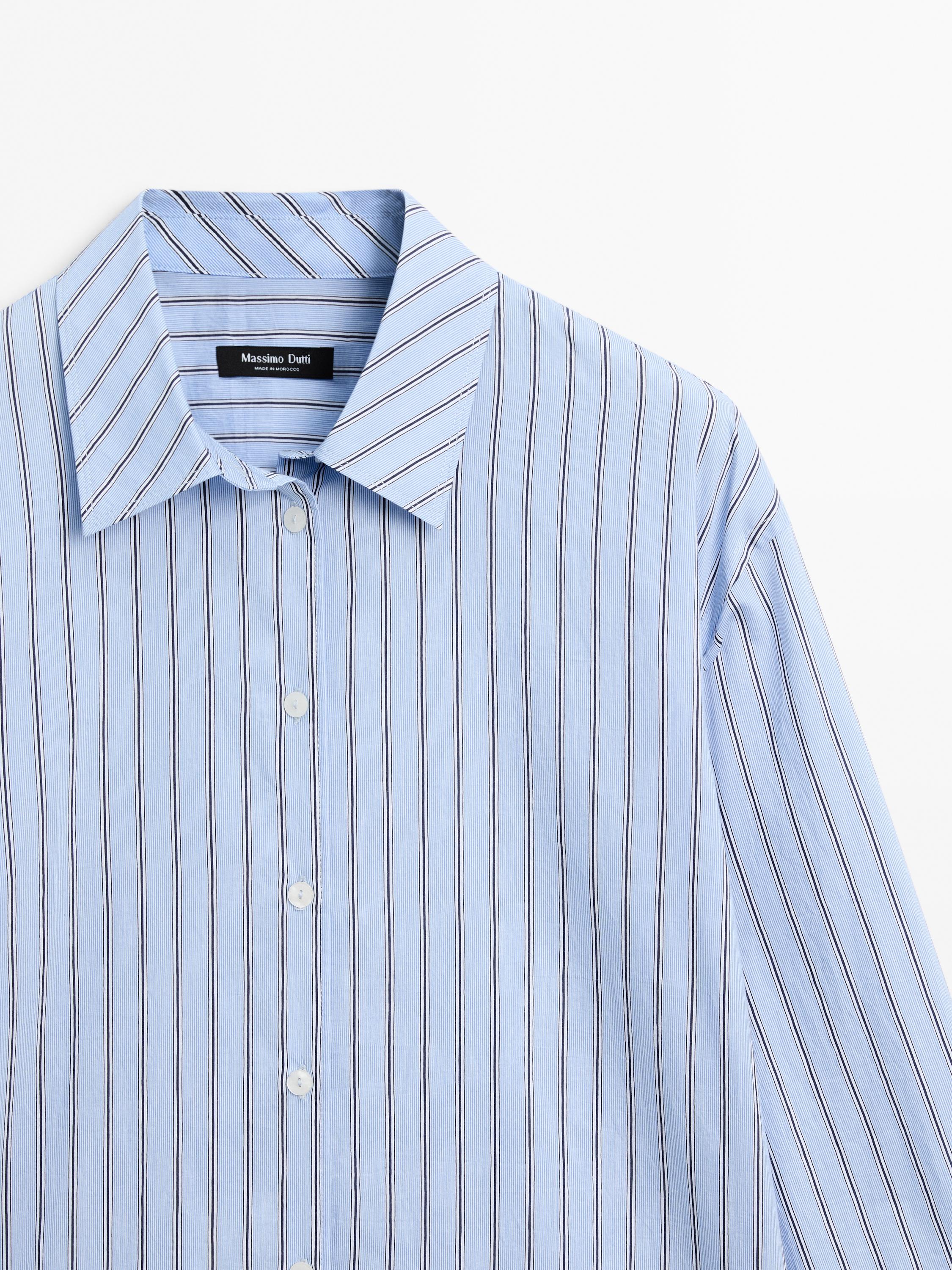 Striped cotton blend shirt