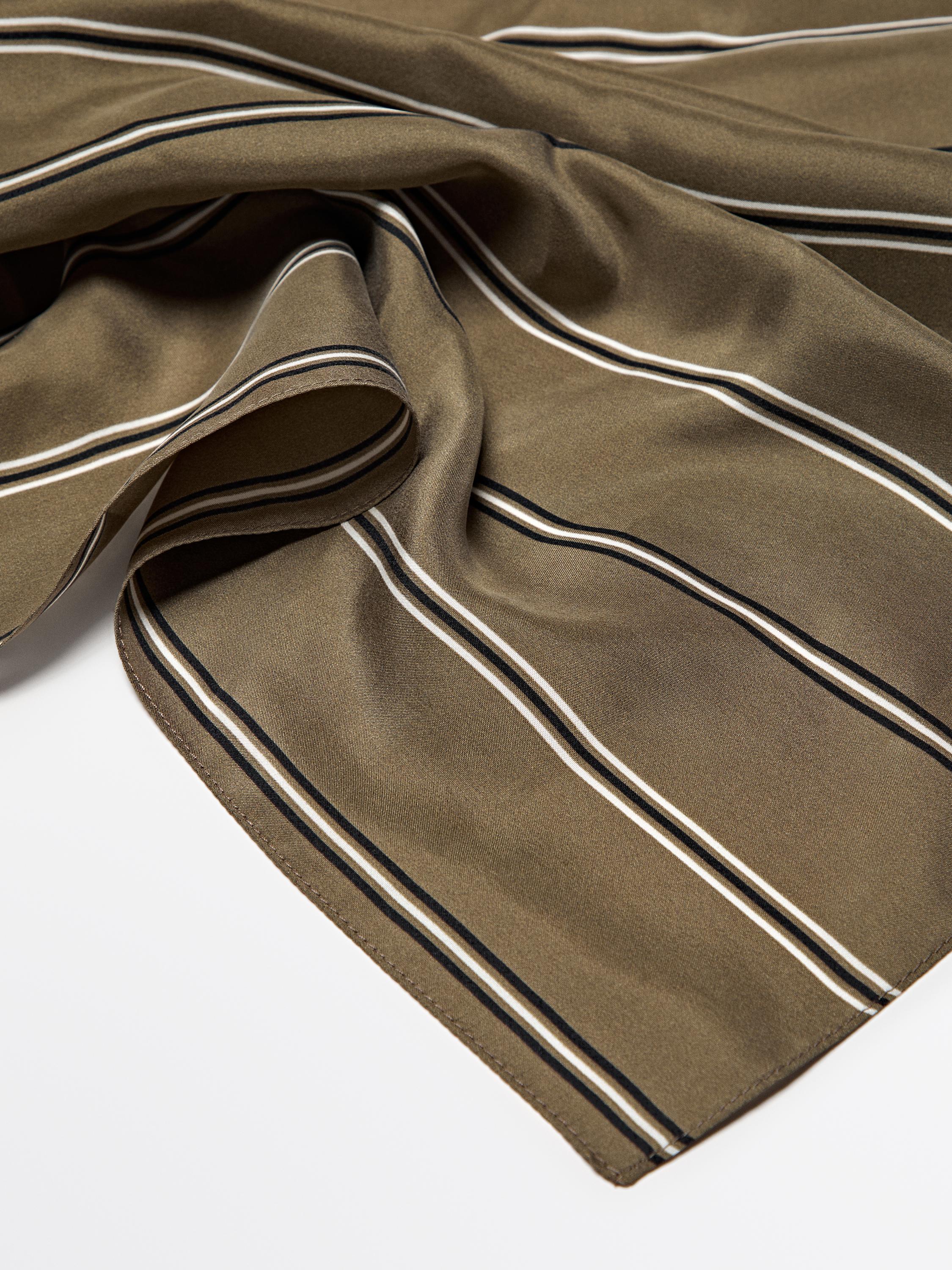 100% silk striped scarf
