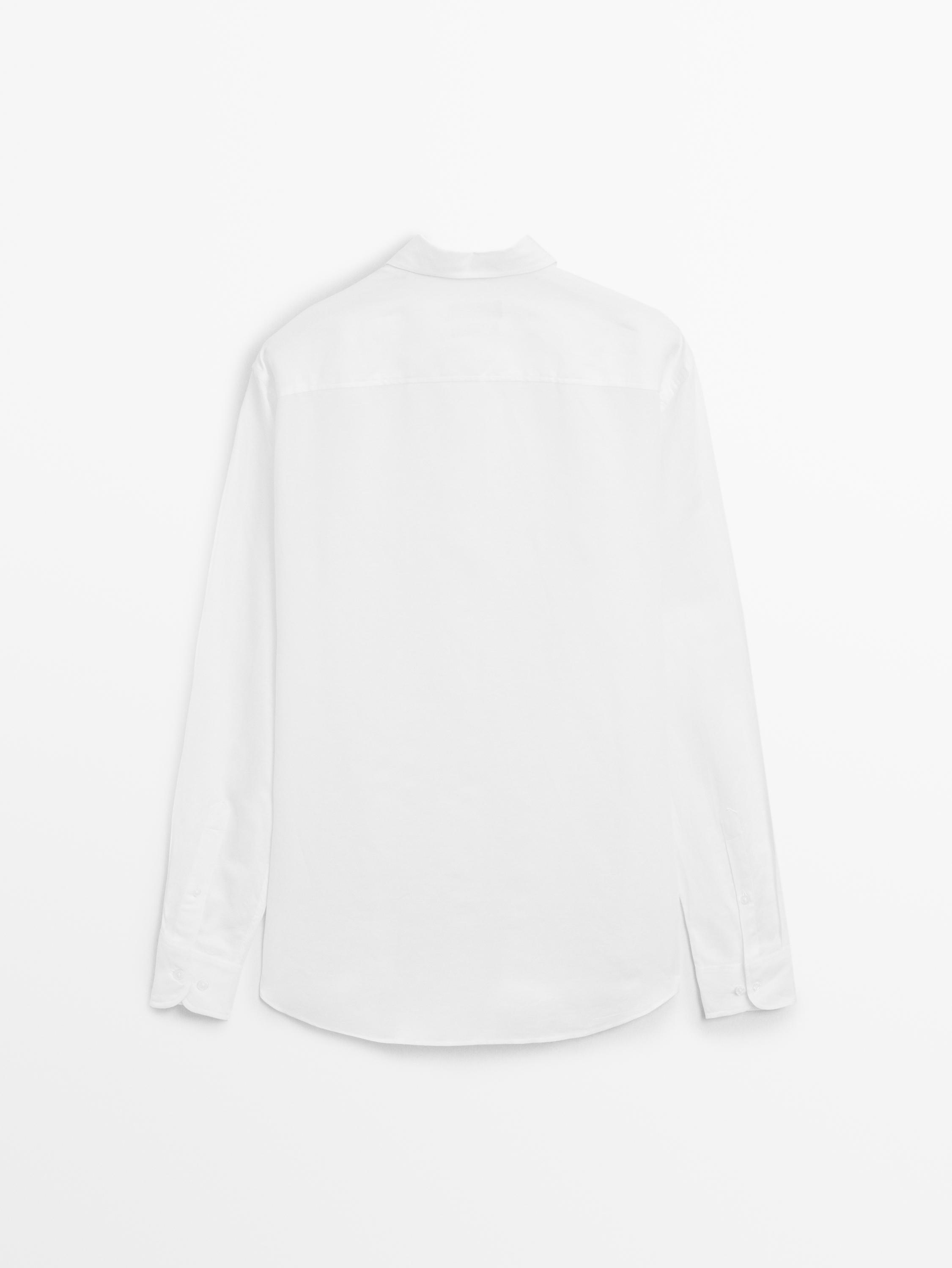 Regular fit cotton blend shirt