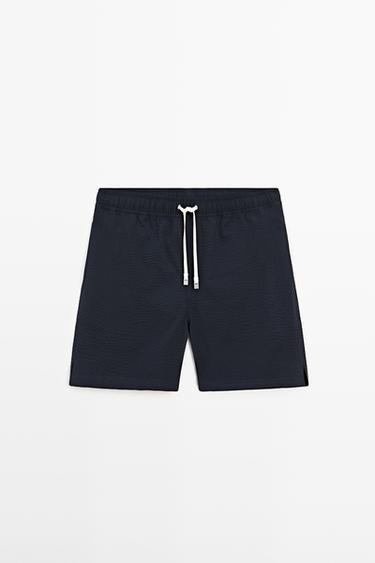 Plain textured swimsuit — NAVY BLUE 2