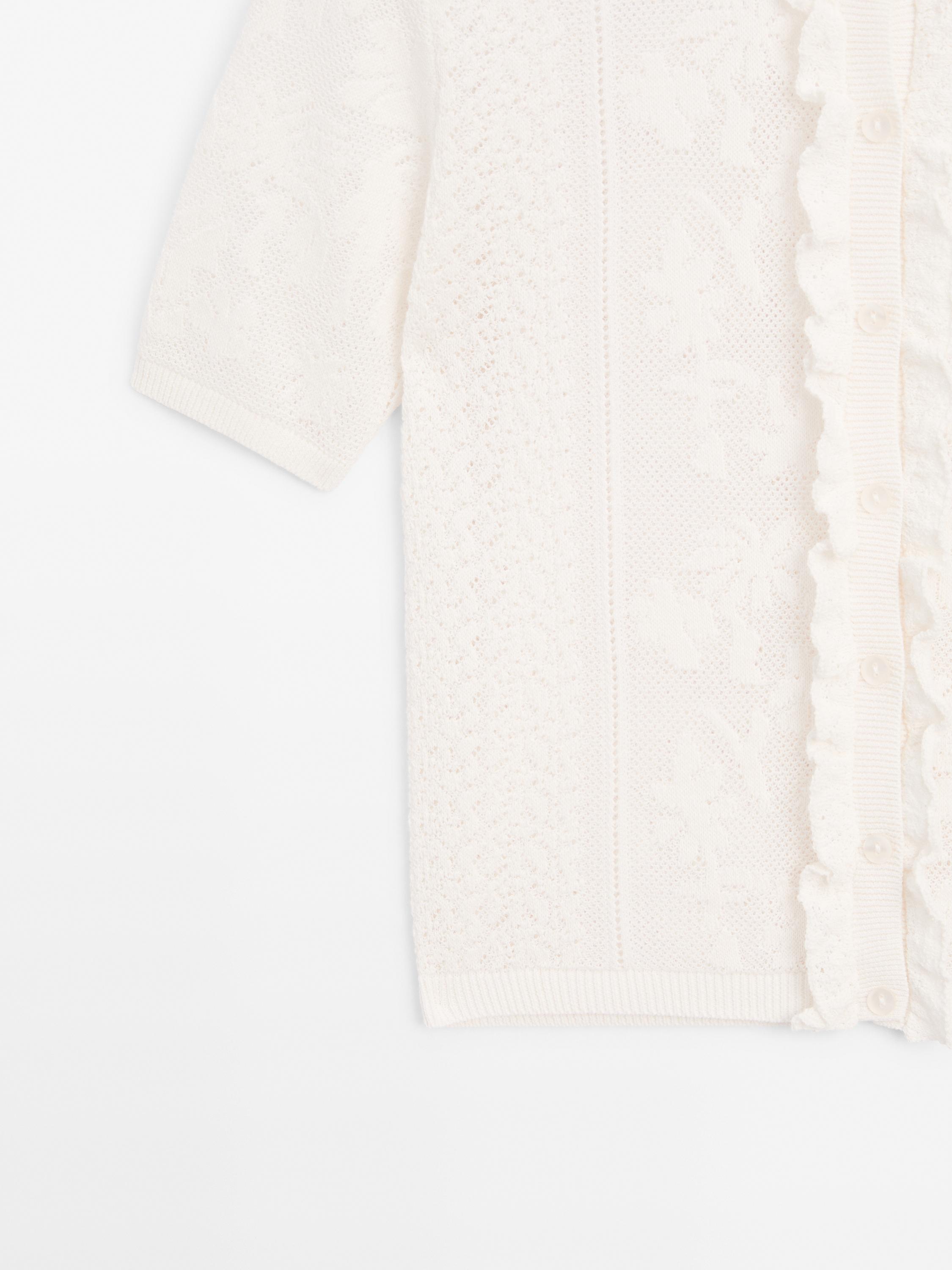 Knit cardigan with lace detail