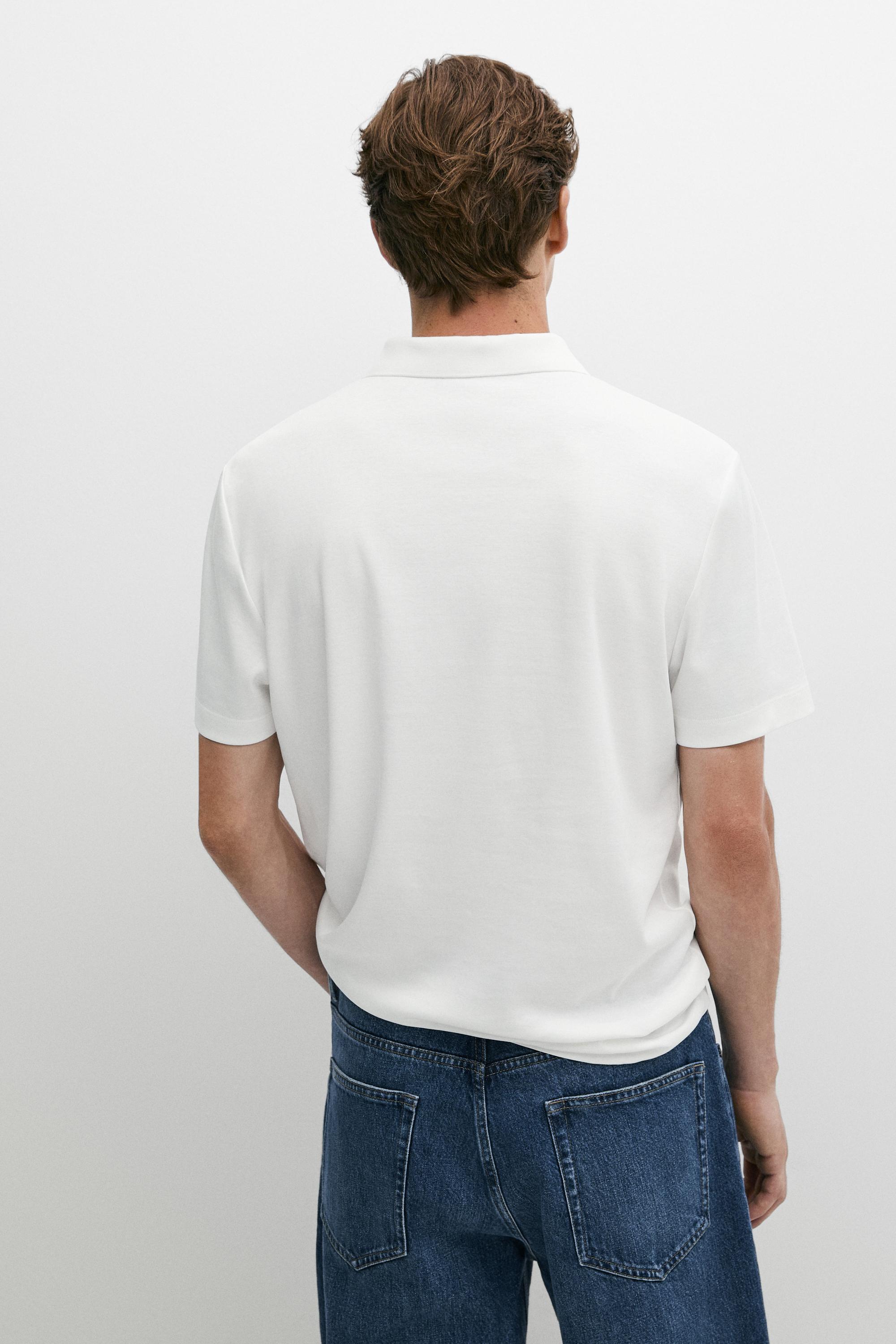 100% cotton short sleeve polo shirt — WHITE