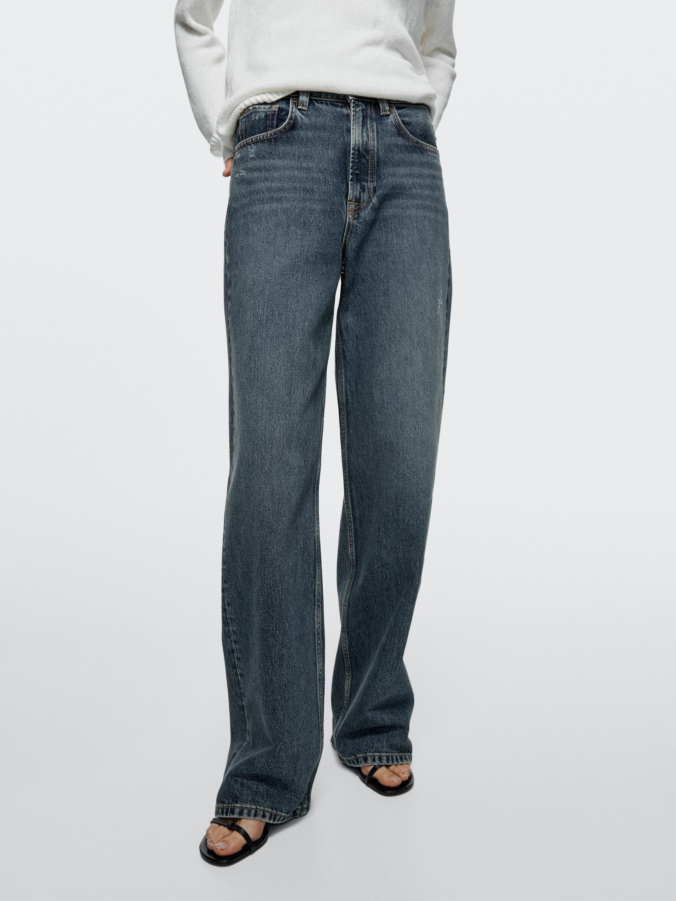 High-waist wide-leg jeans — MEDIUM BLUE