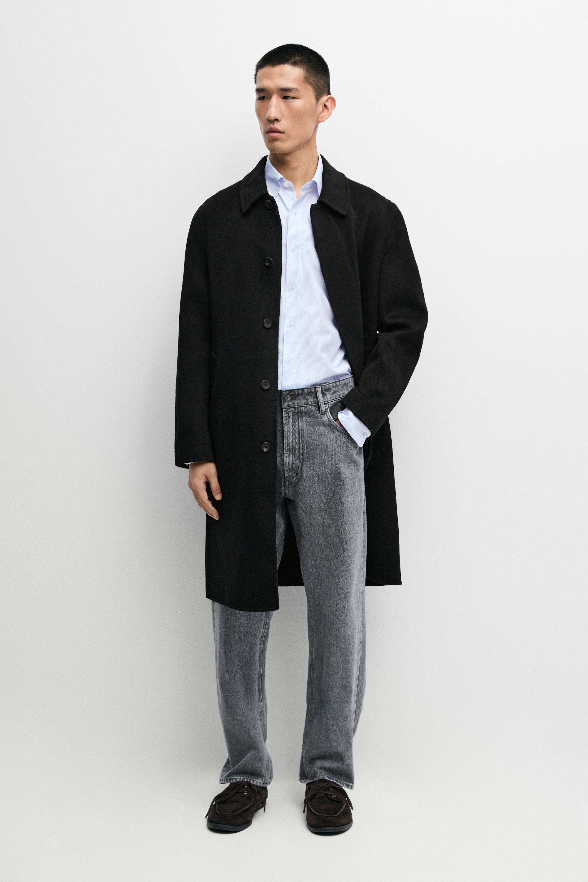 Double-faced wool blend coat