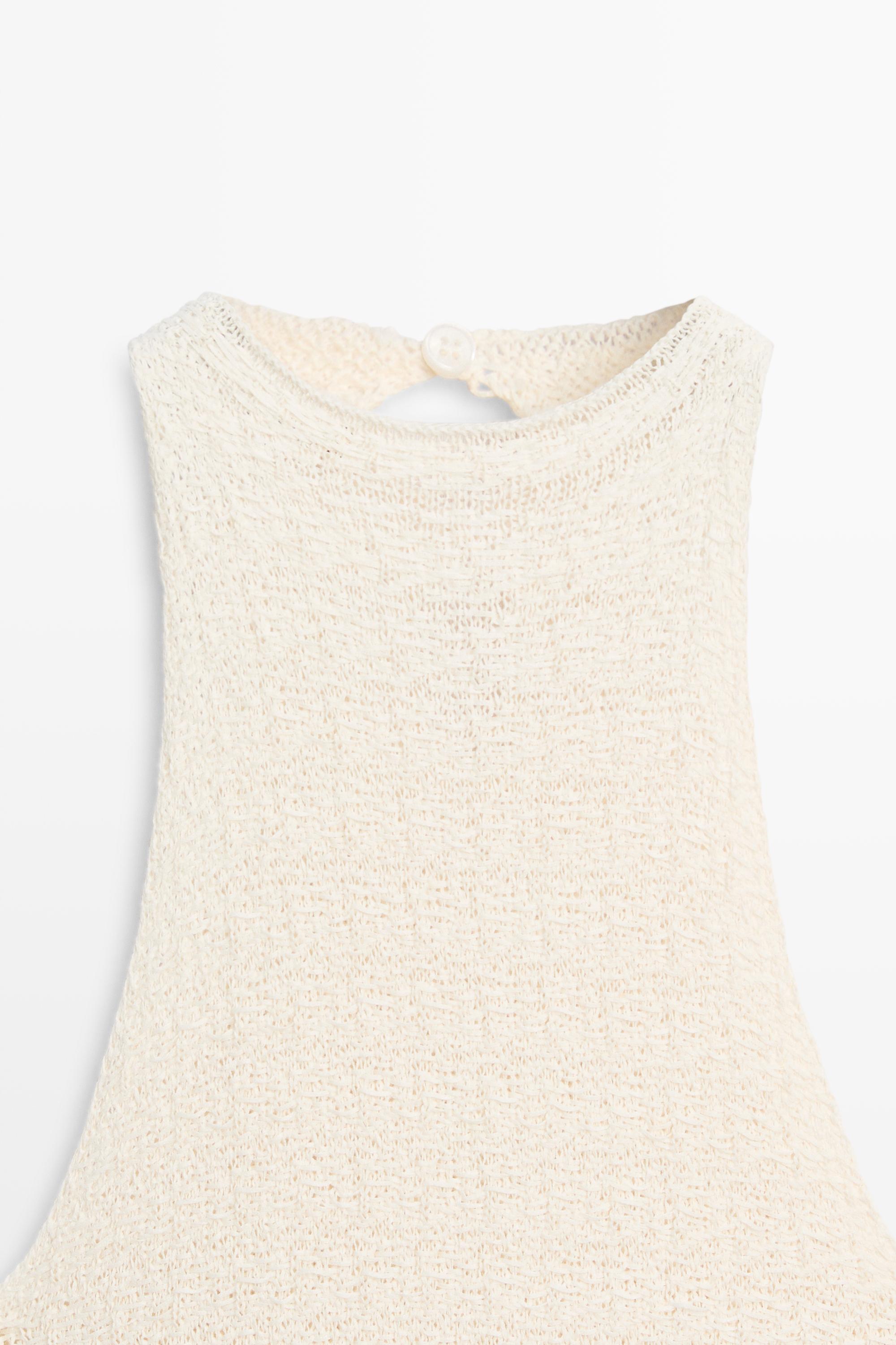 Combined halter midi dress — CREAM