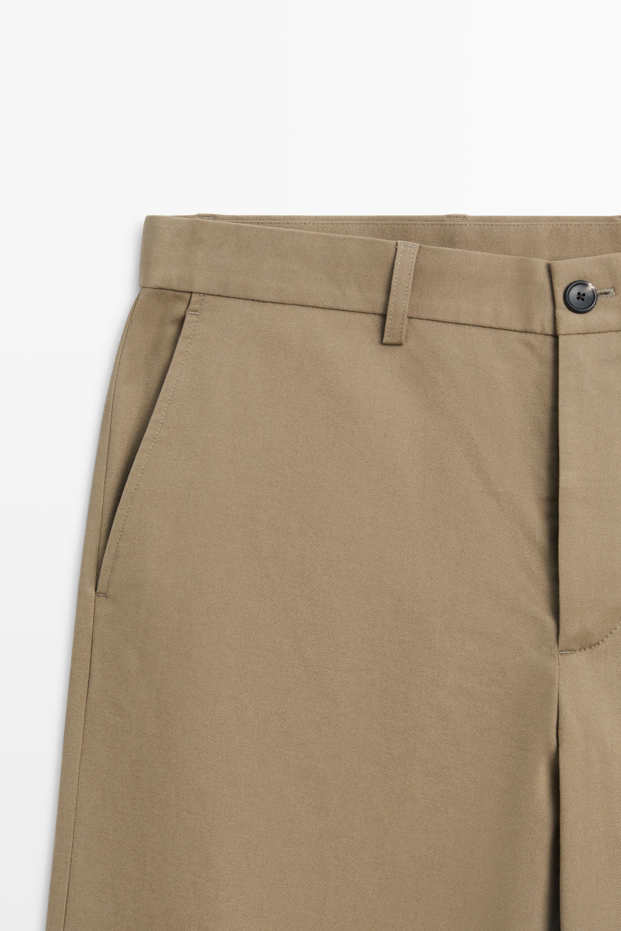 Cotton blend straight-leg pants — MINK
