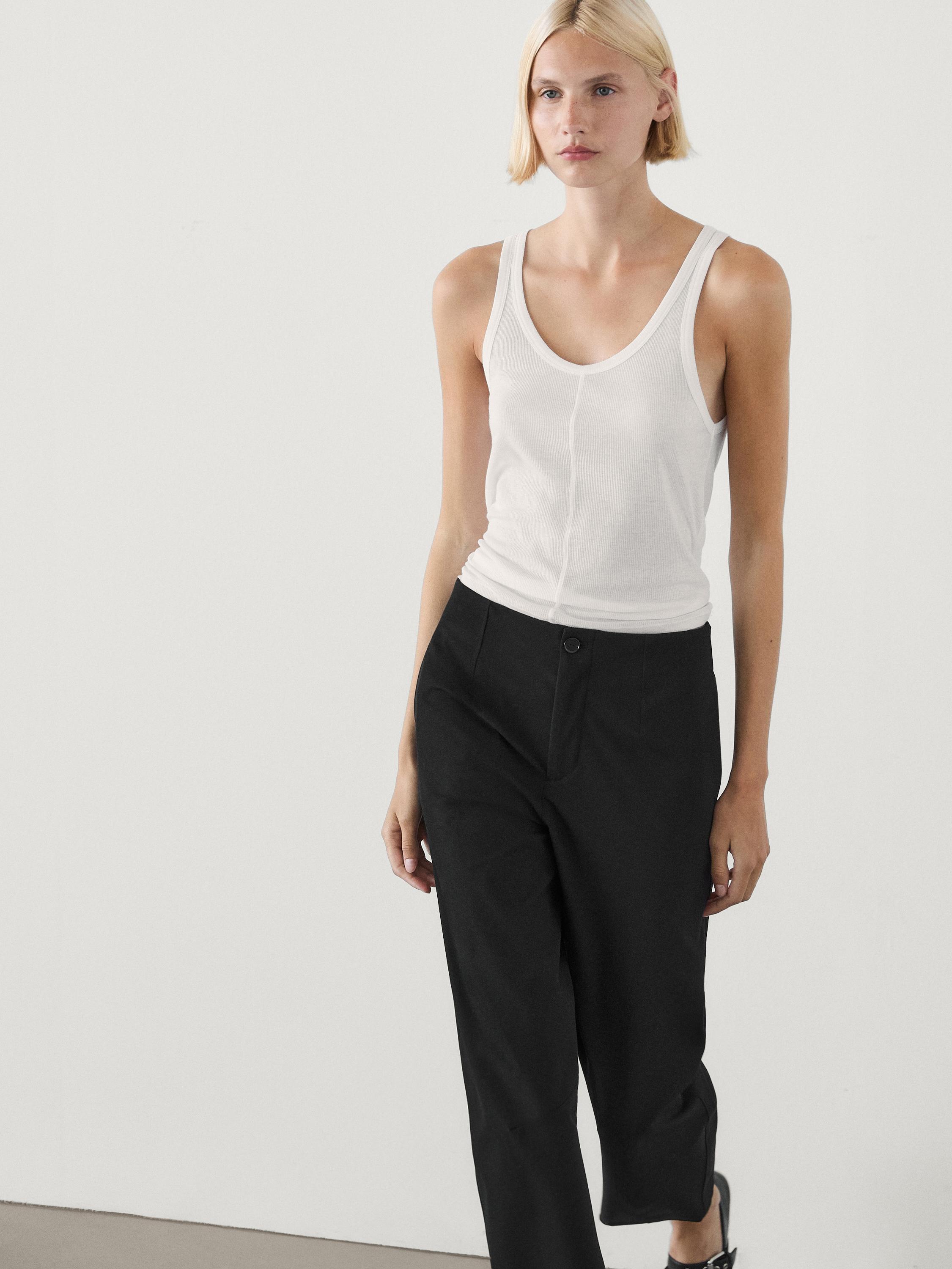 Pantalon technique cropped barrel fit