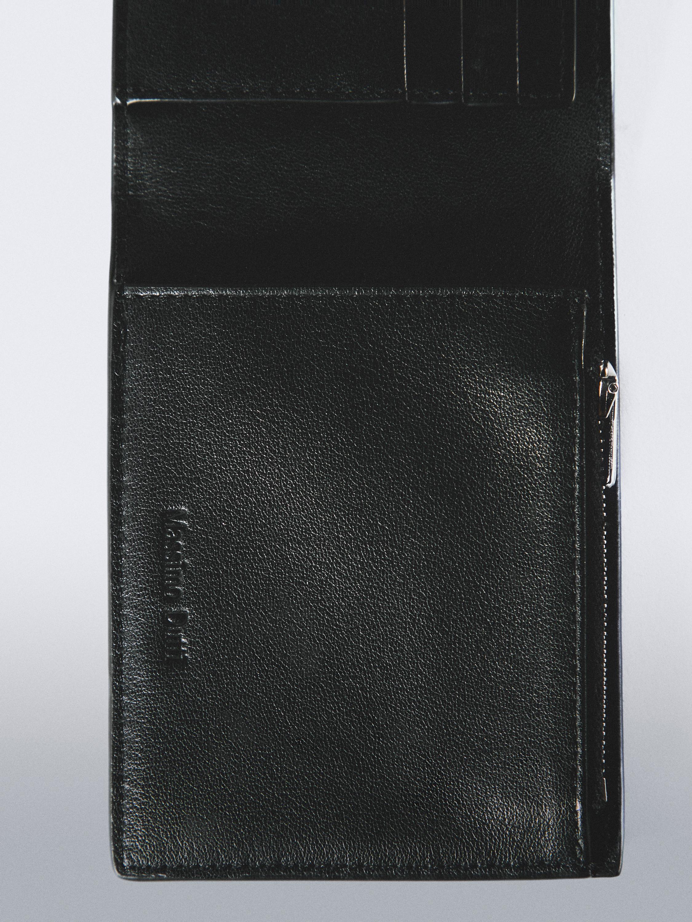 Nappa leather "magic" vertical wallet — BLACK