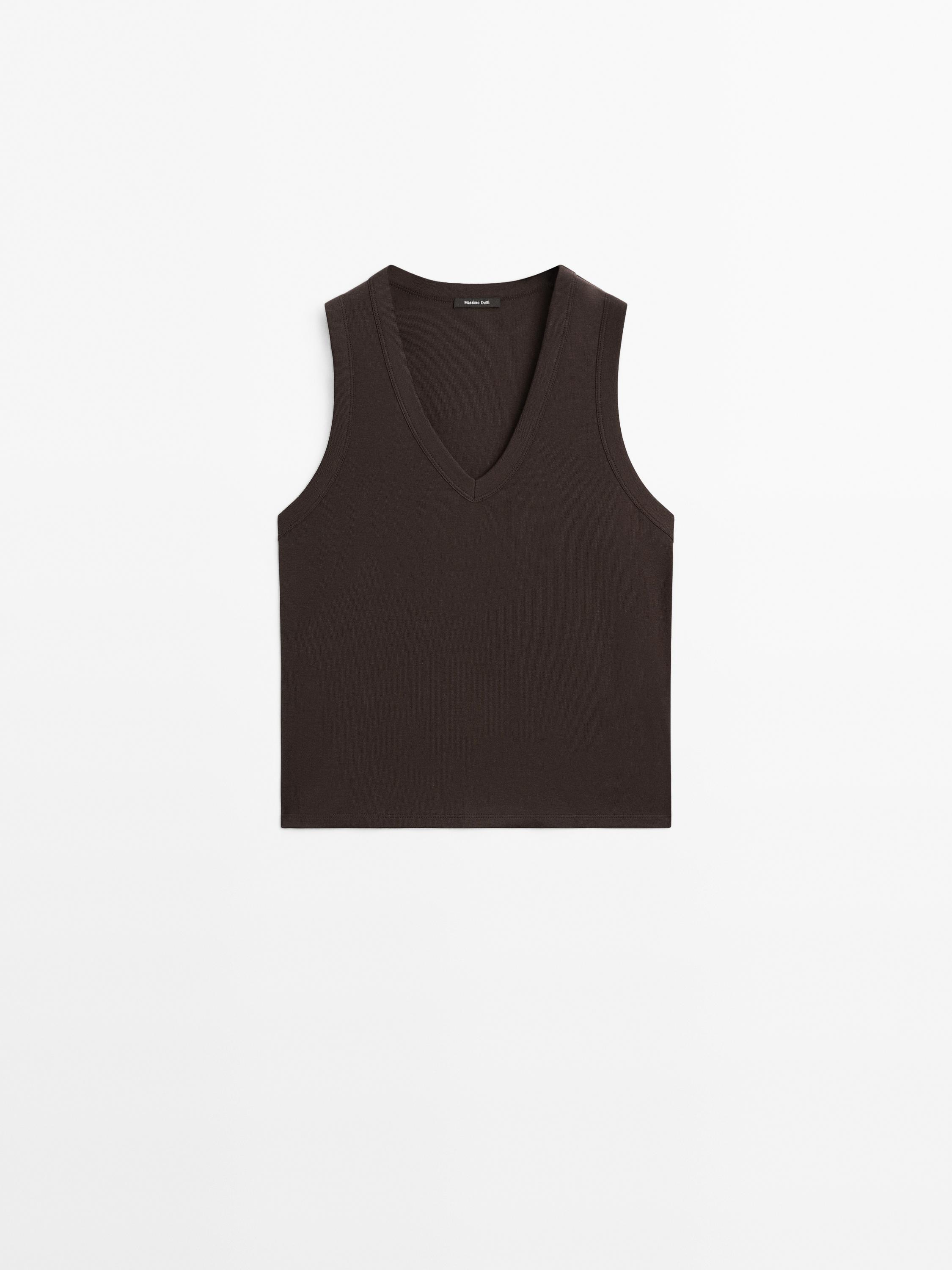 Camiseta sin mangas algodón mecerizado