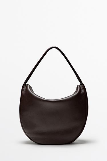 Medium slouch nappa leather bag — BROWN 2