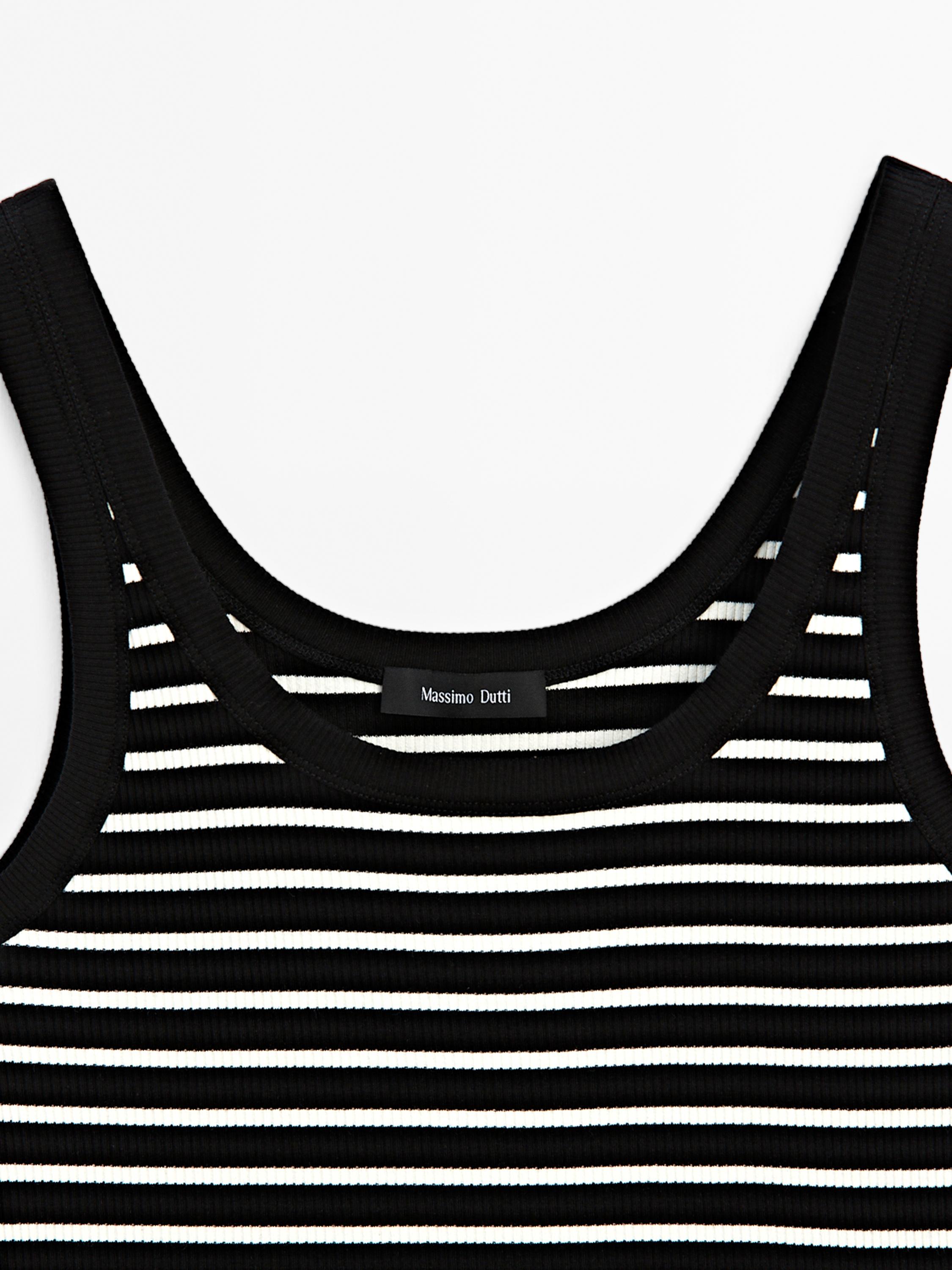 Stripe print vest top