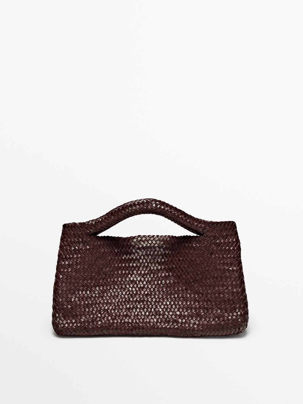 Medium woven nappa leather bag