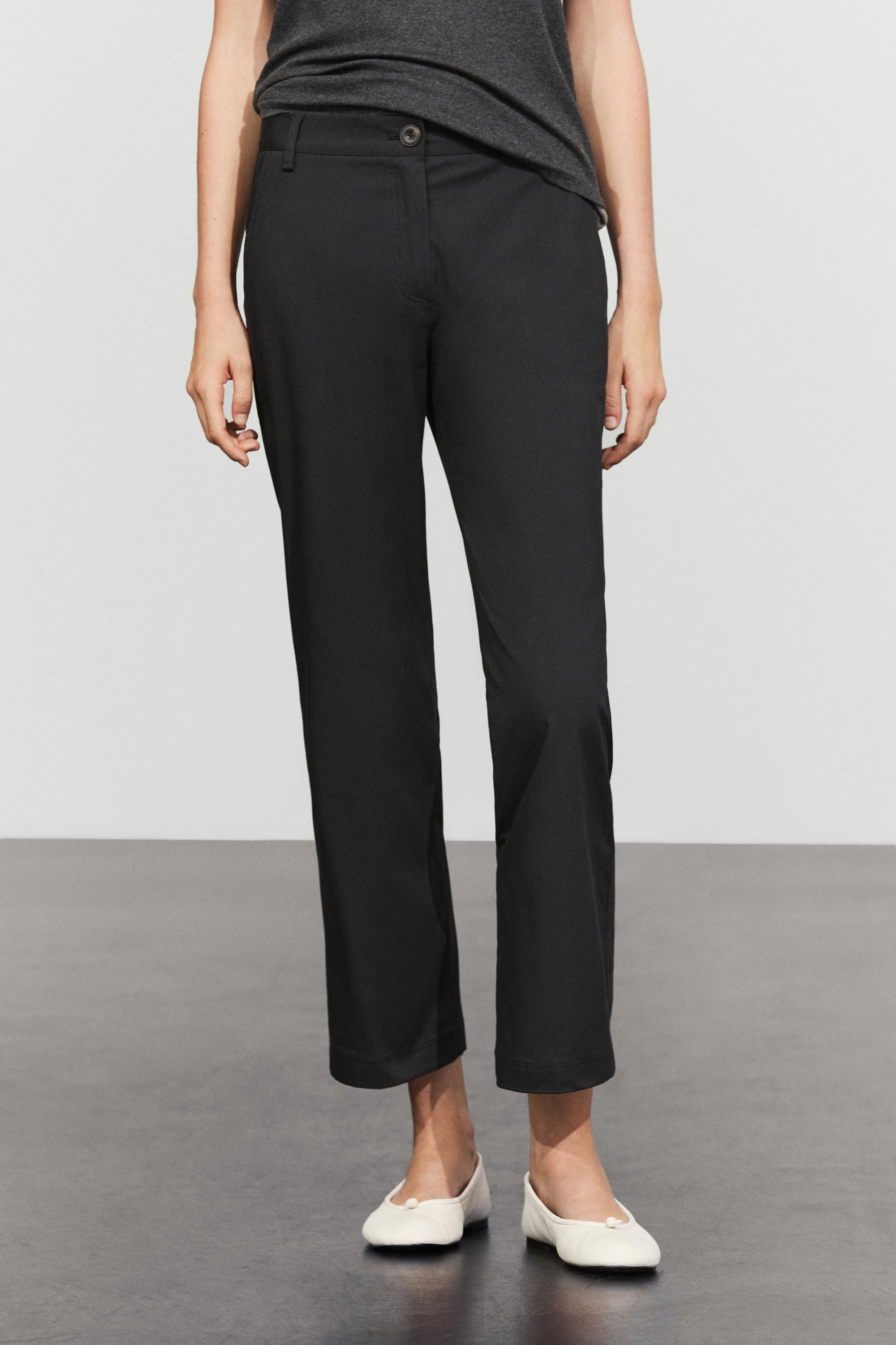 Cotton blend kick flare pants