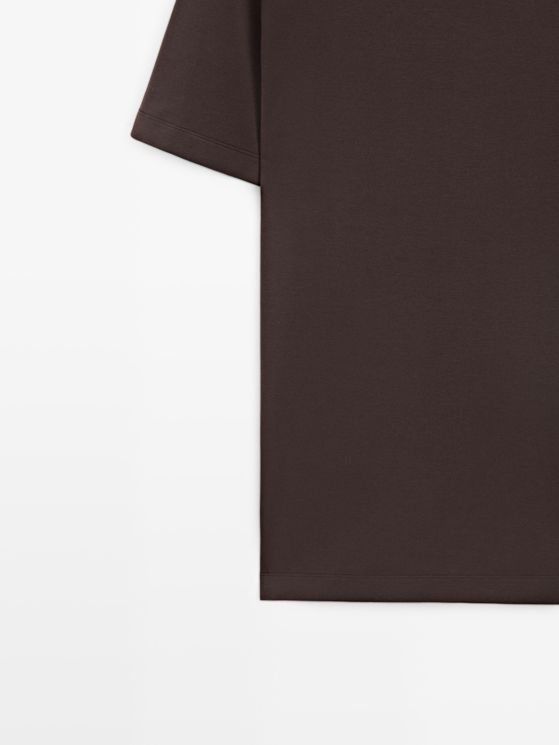 100% cotton short-sleeve T-shirt — Chocolate