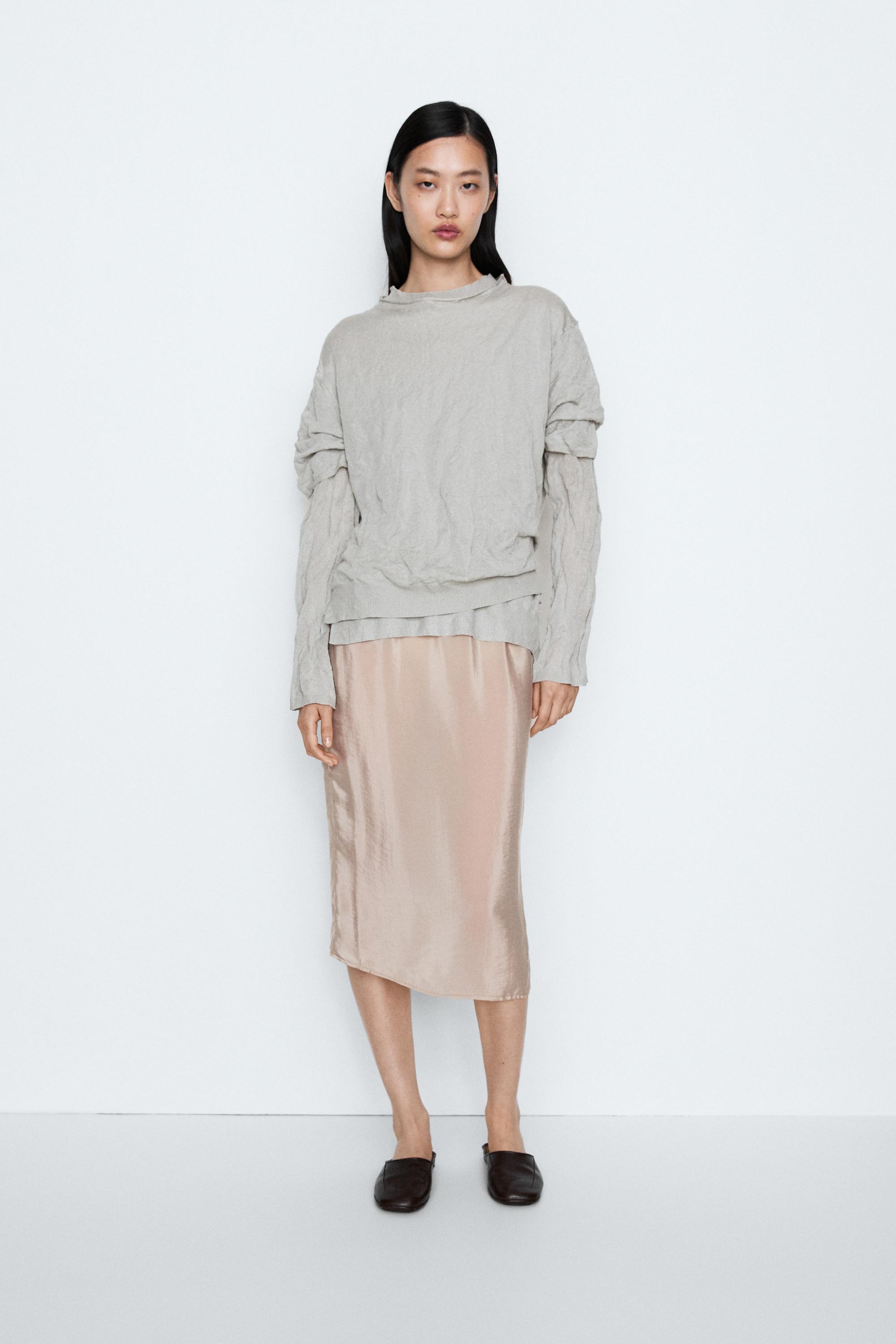 Short sleeve fine knit sweater - STUDIO — Silver