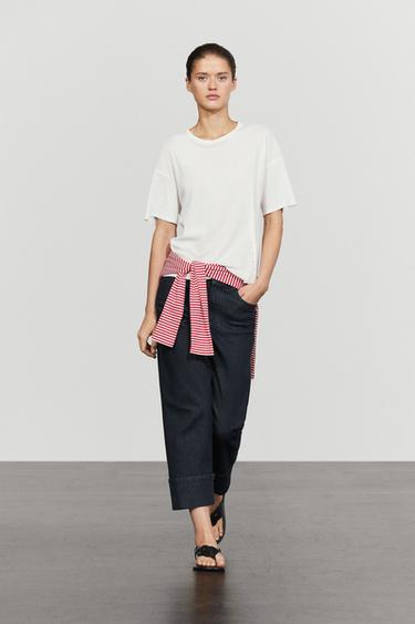 Button-detail short sleeve T-shirt — Off white 1