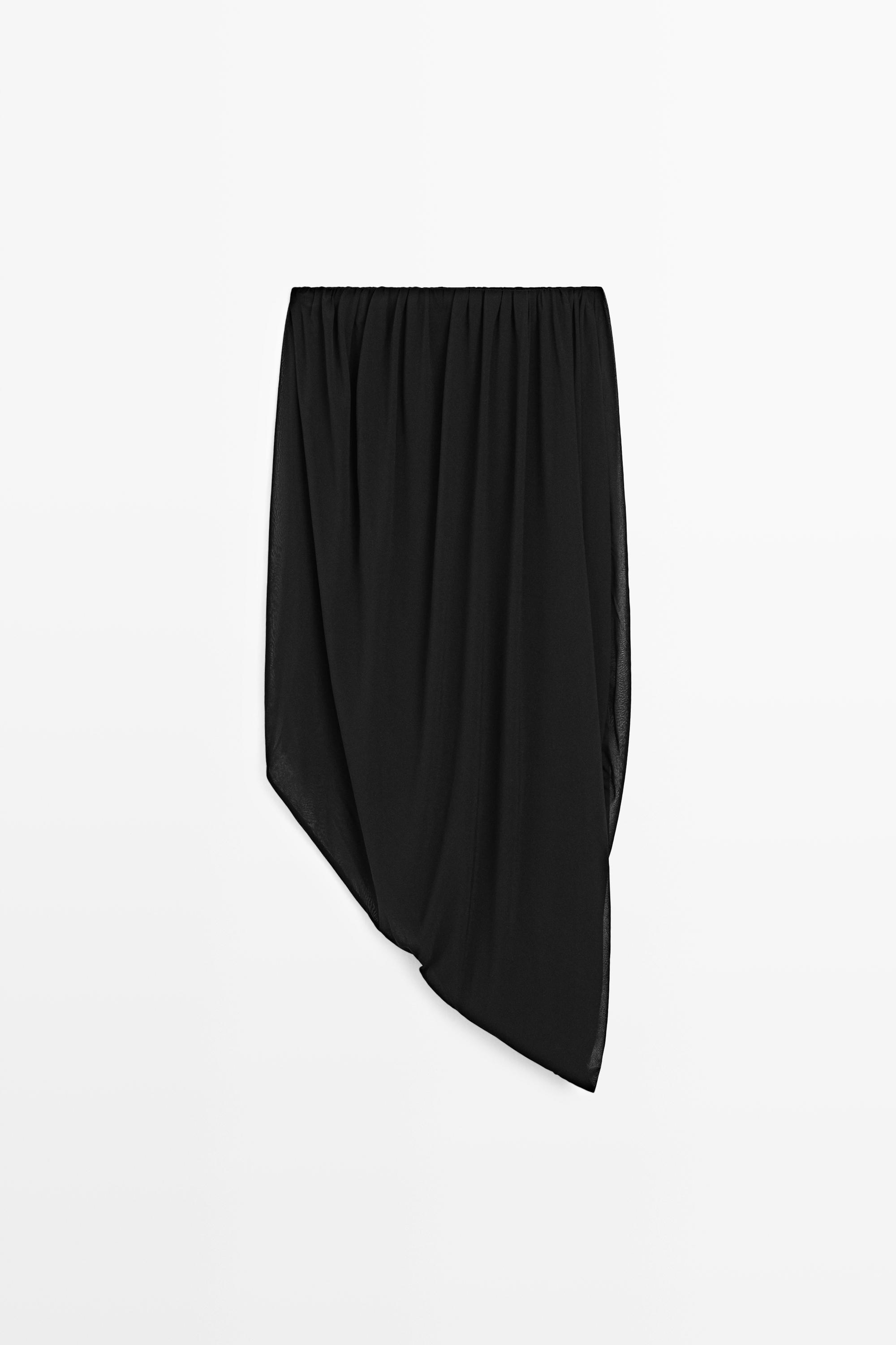 Strapless flowing top — BLACK