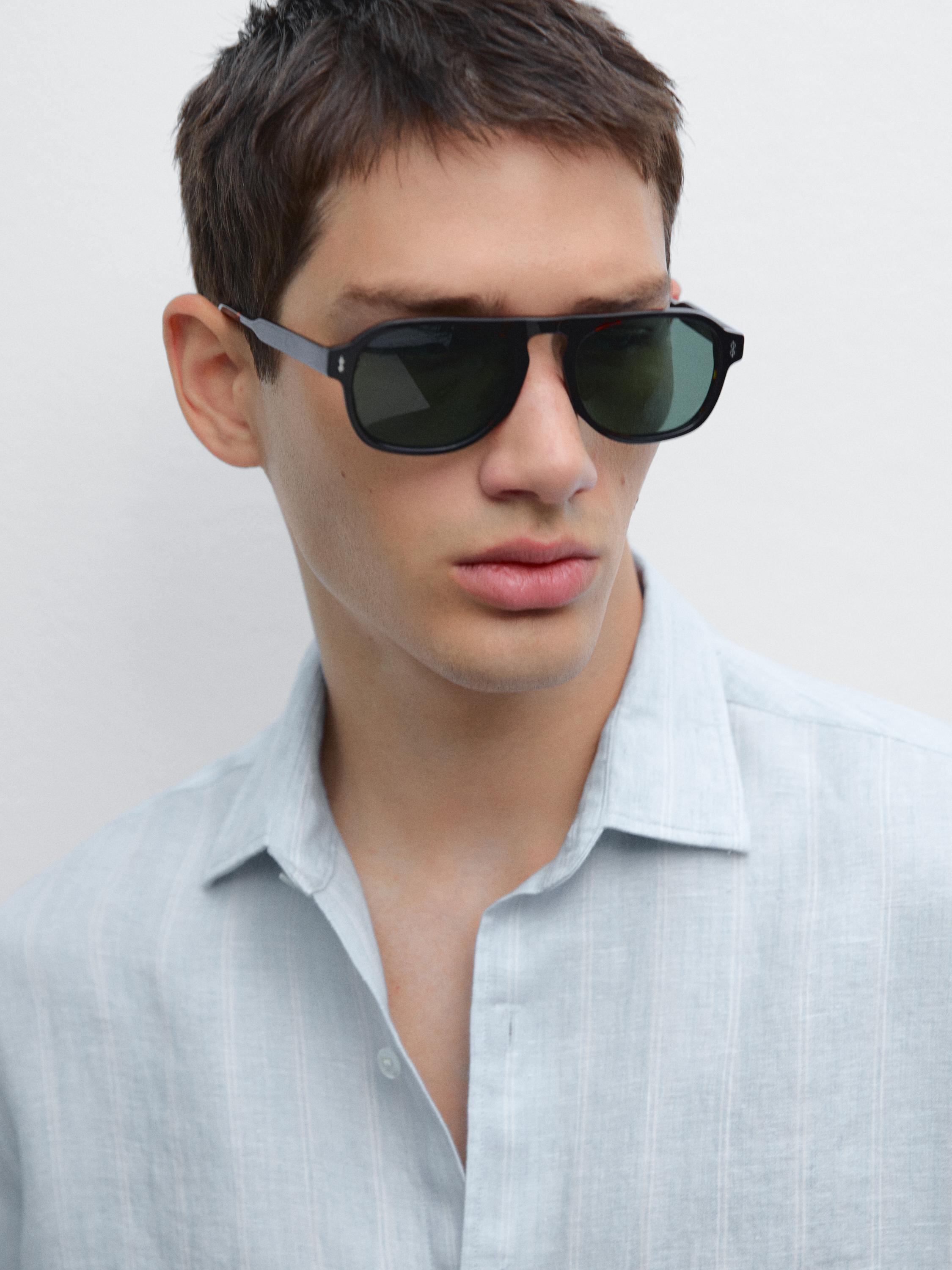 Regular fit кошула со двојни риги