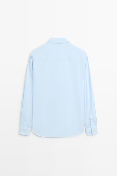 100% Cotton Pinstriped Shirt — SKY BLUE 6