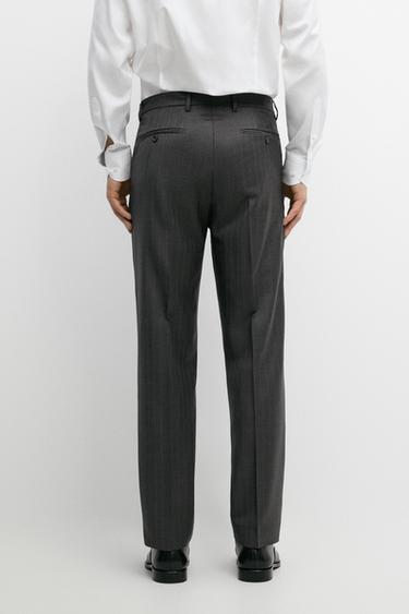 100% wool striped suit trousers — CHARCOAL 5