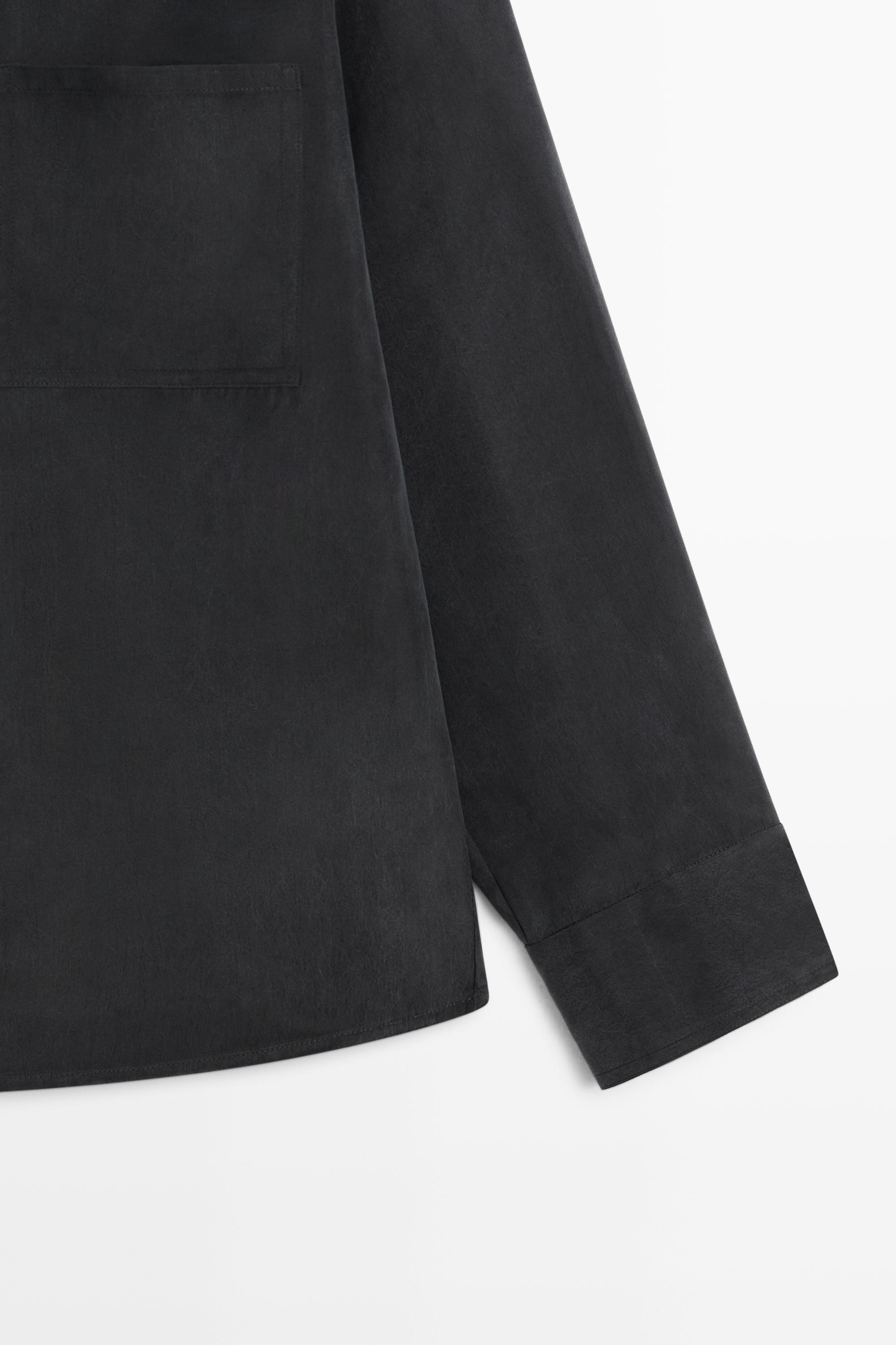 Fluid double-breasted shirt — ANTHRACITE GREY