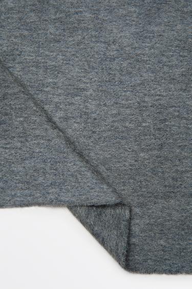 Wool blend scarf with fringing — GREY MARL 5