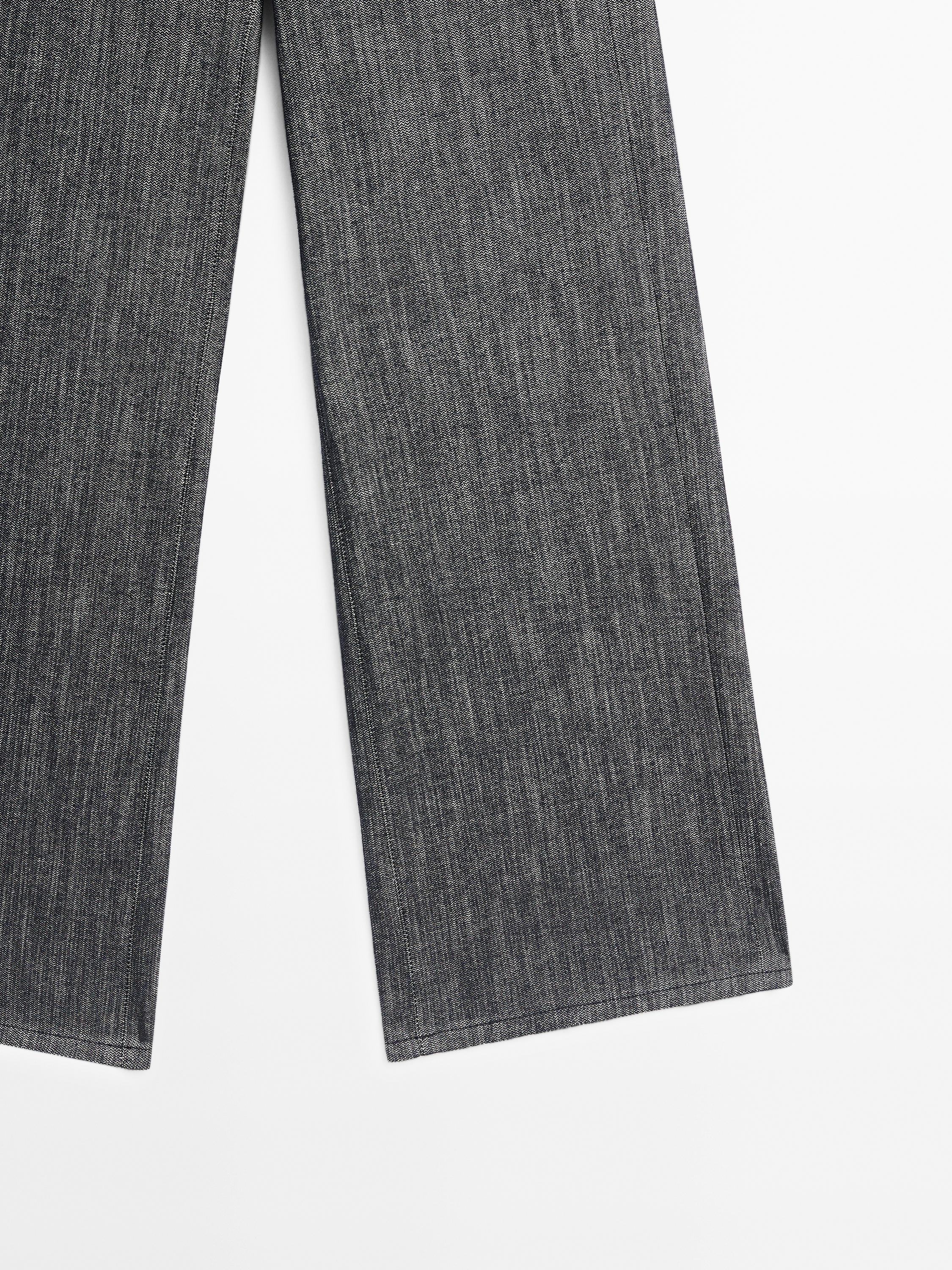 Mid-rise wide-leg trousers