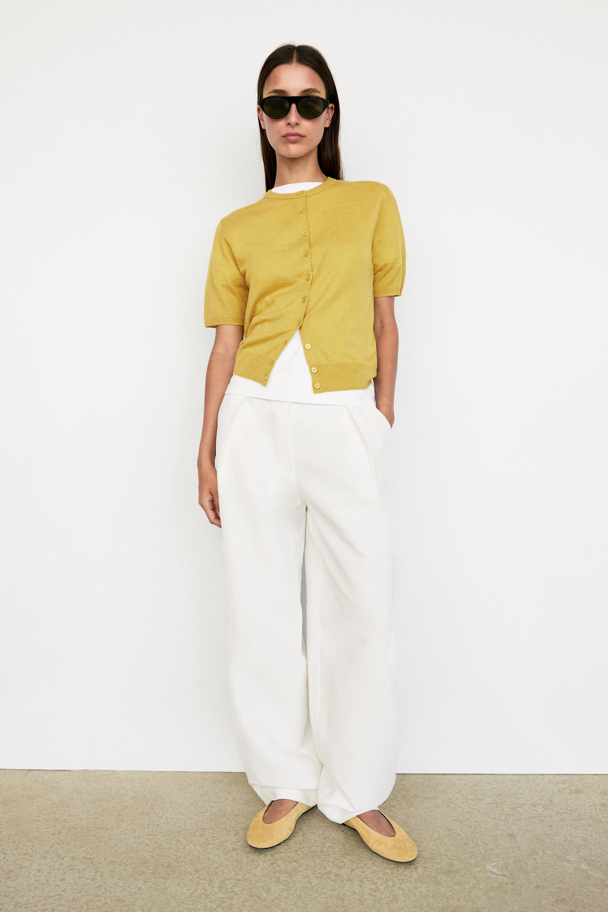 Short sleeve cardigan — LIME