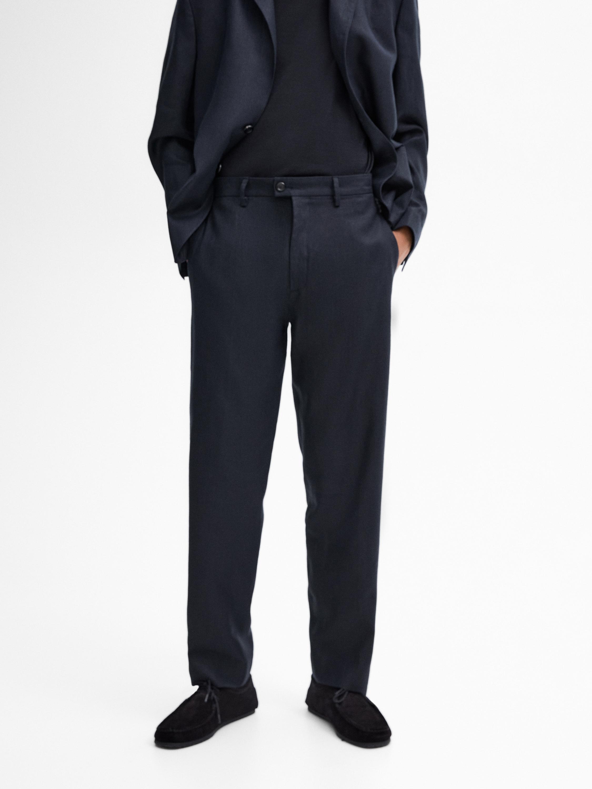 100% linen suit trousers