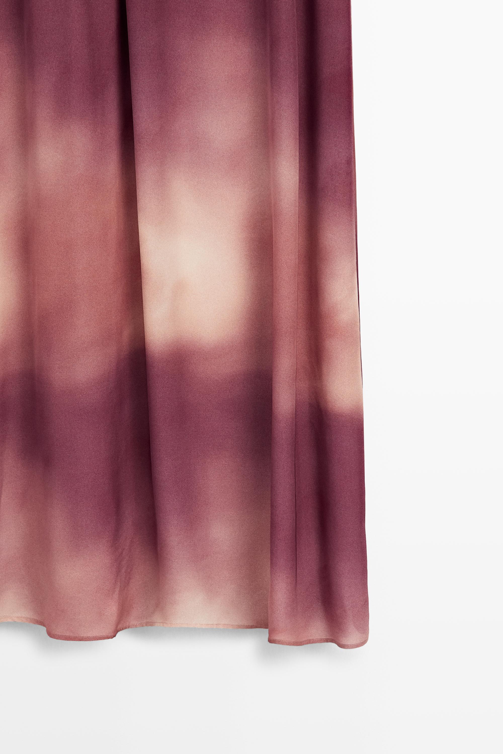Printed tie-dye flowing halter maxi dress — PINK
