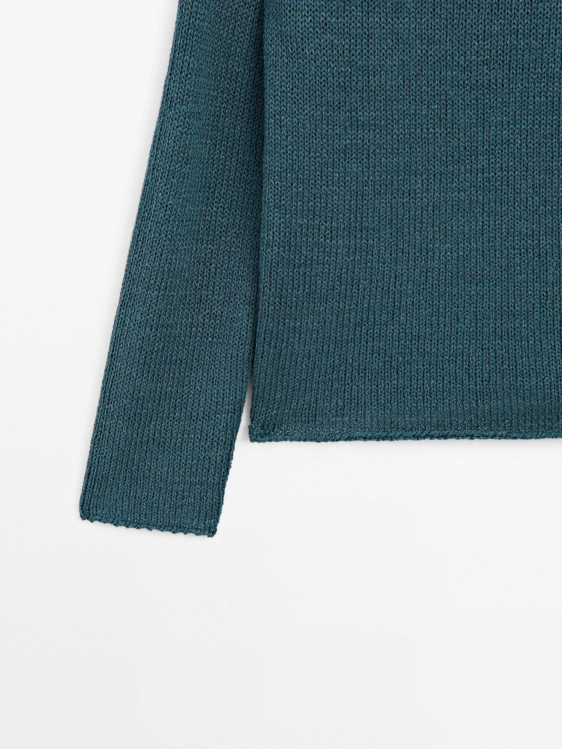 Pullover in maglia misto lino