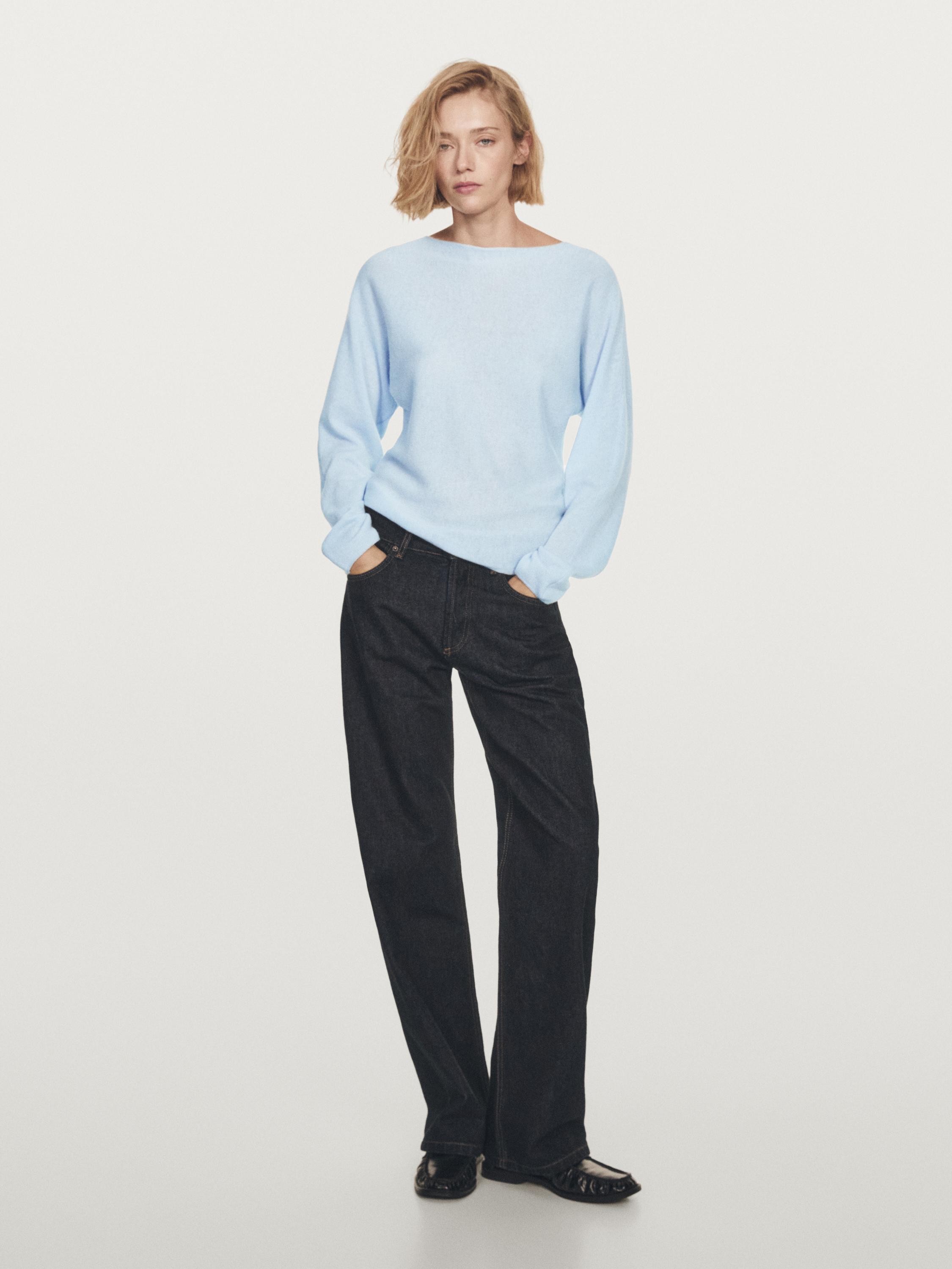 Boat neck knit sweater