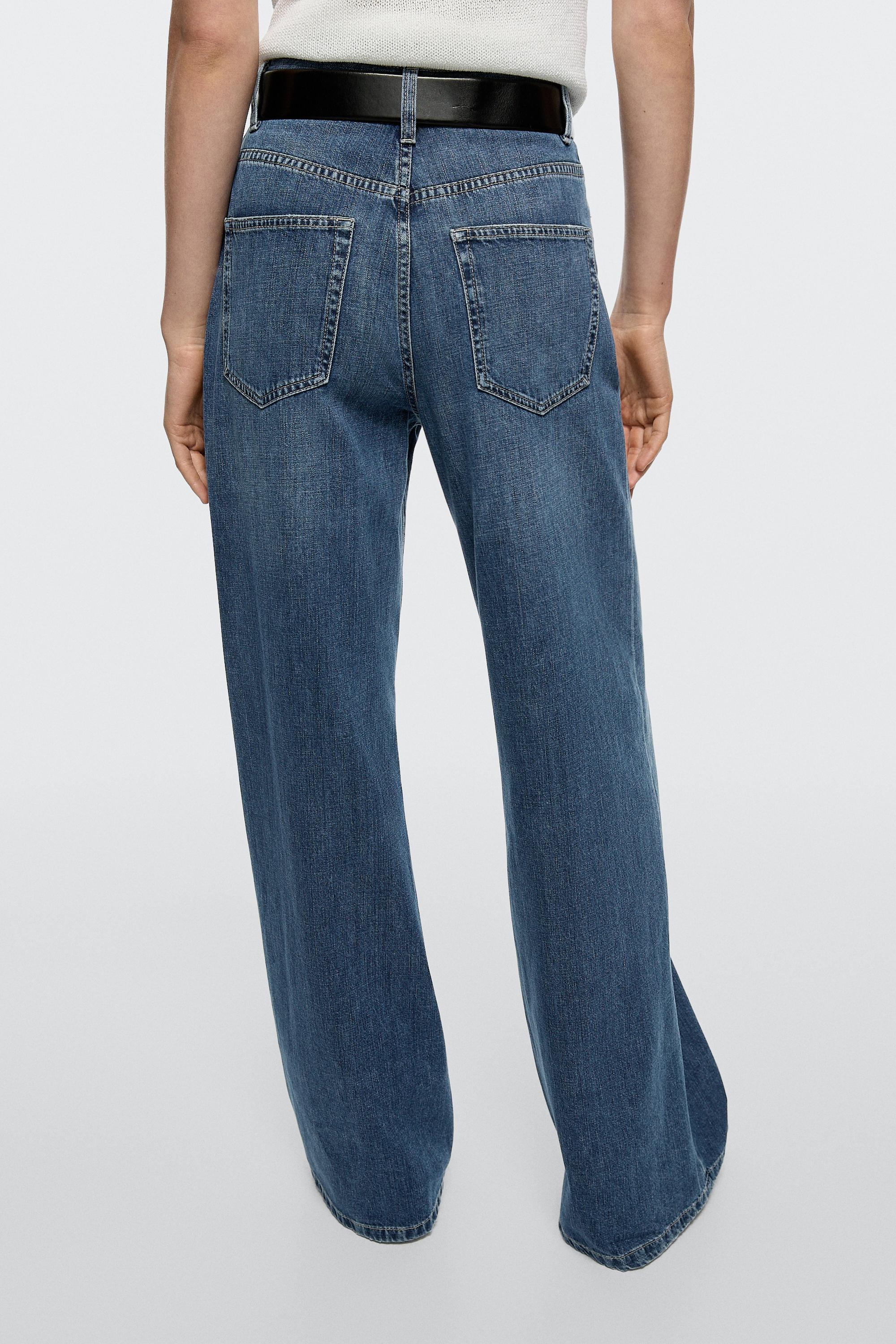 High-waist wide-leg jeans — MEDIUM BLUE