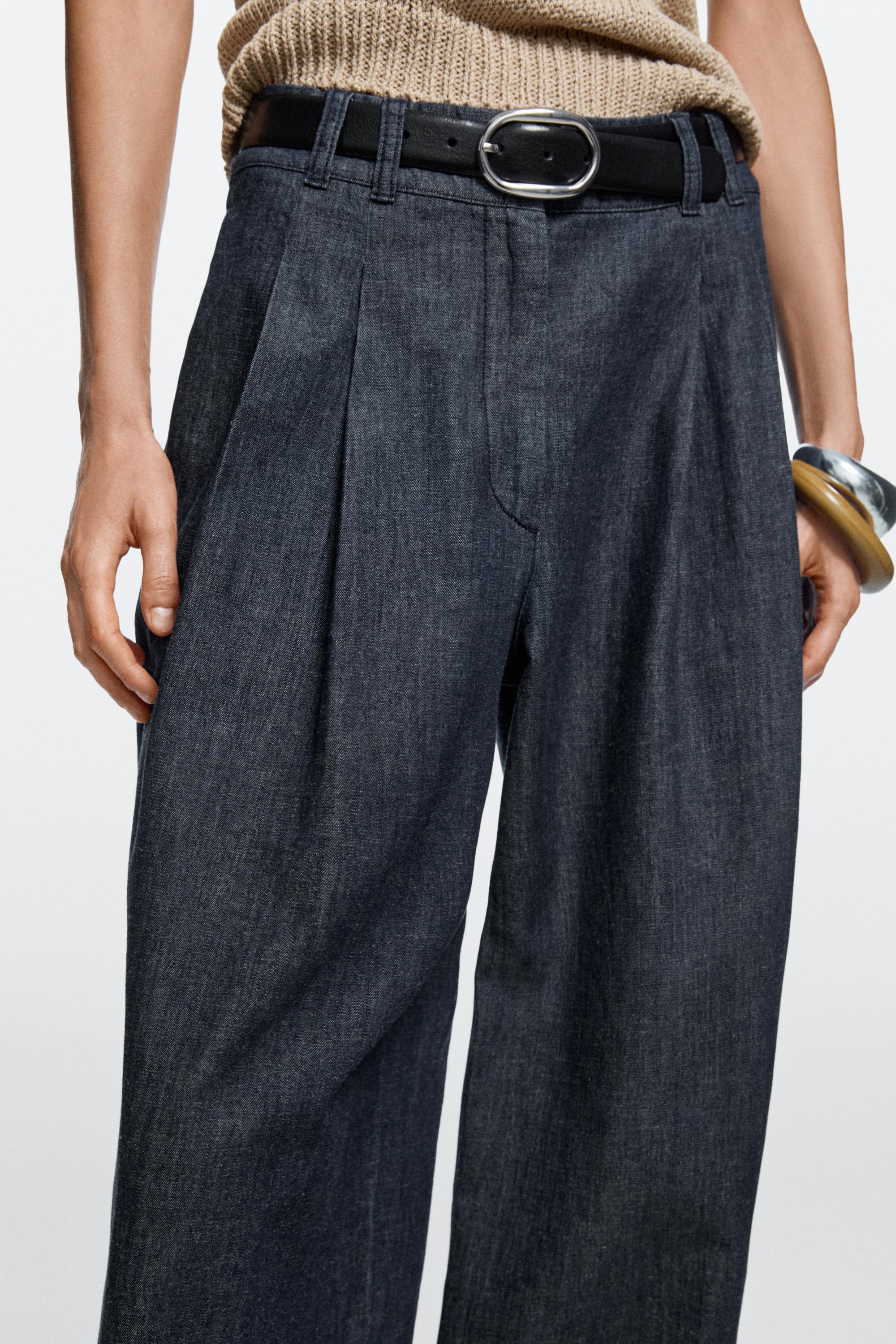Balloon fit denim — DARK BLUE