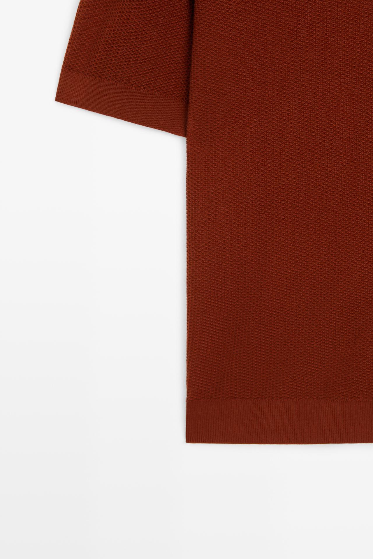 100% cotton knit polo — COPPER