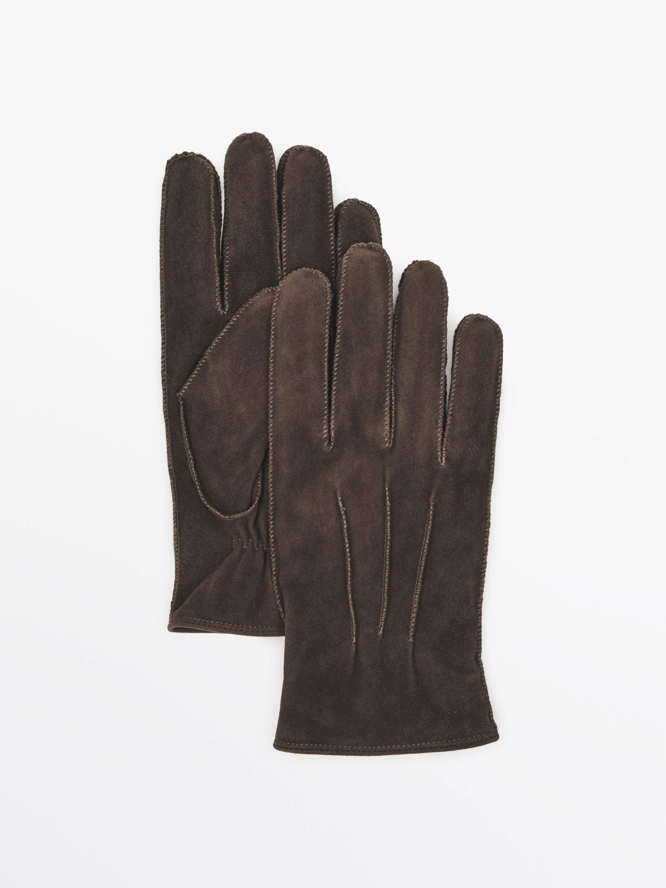 Goatskin gloves with suede finish