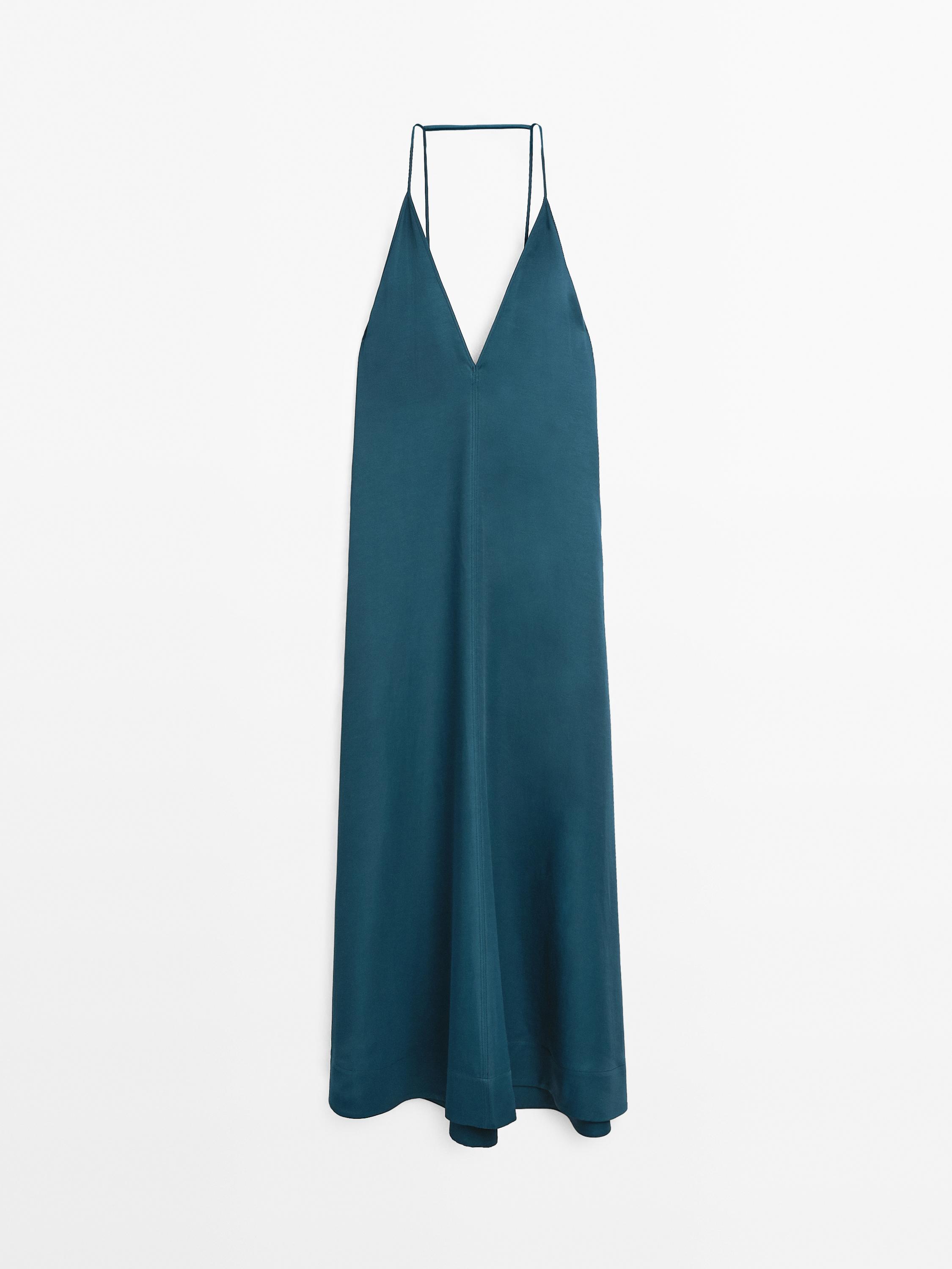 Long flowing V-neck dress