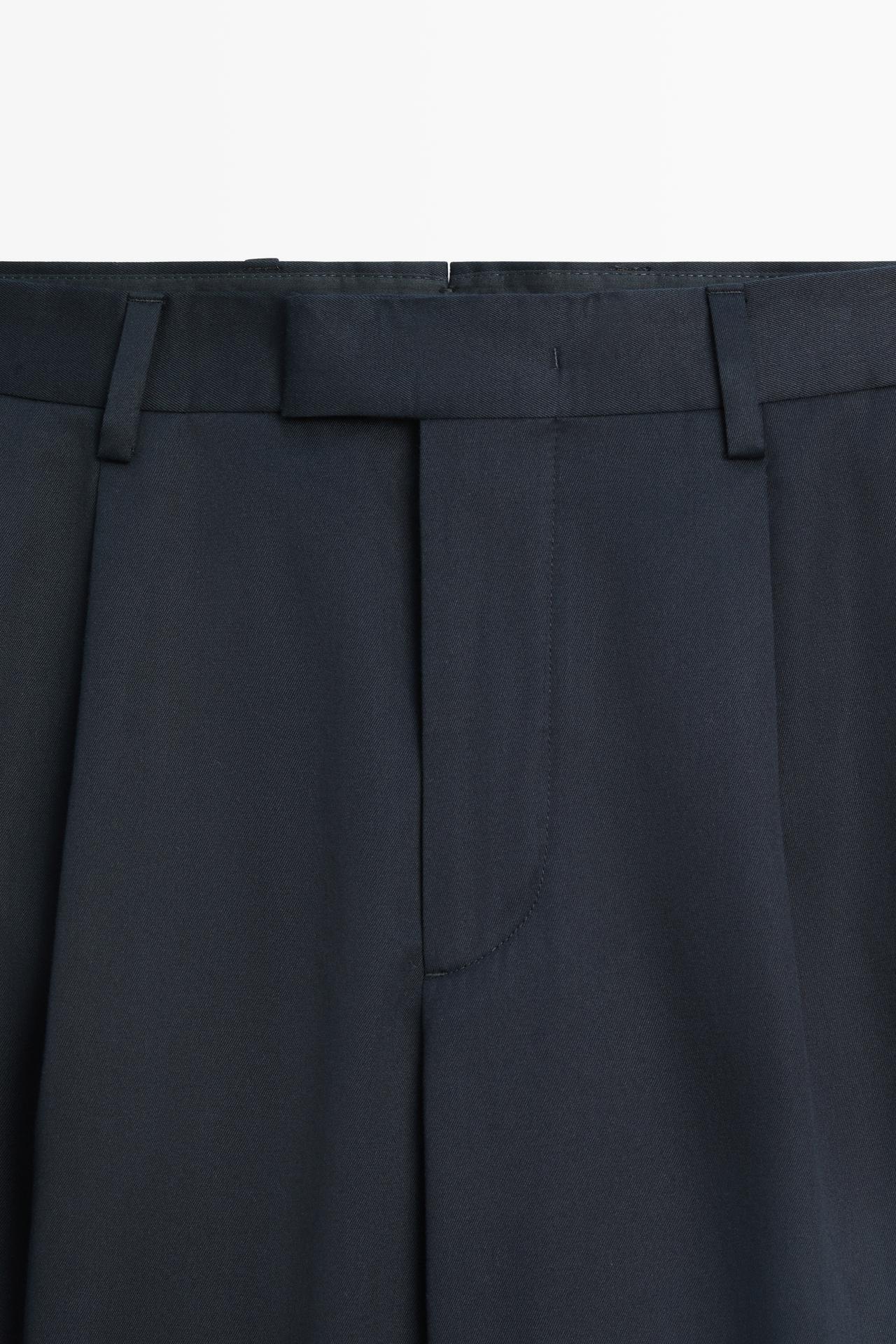 100% cotton darted pants — INK BLUE