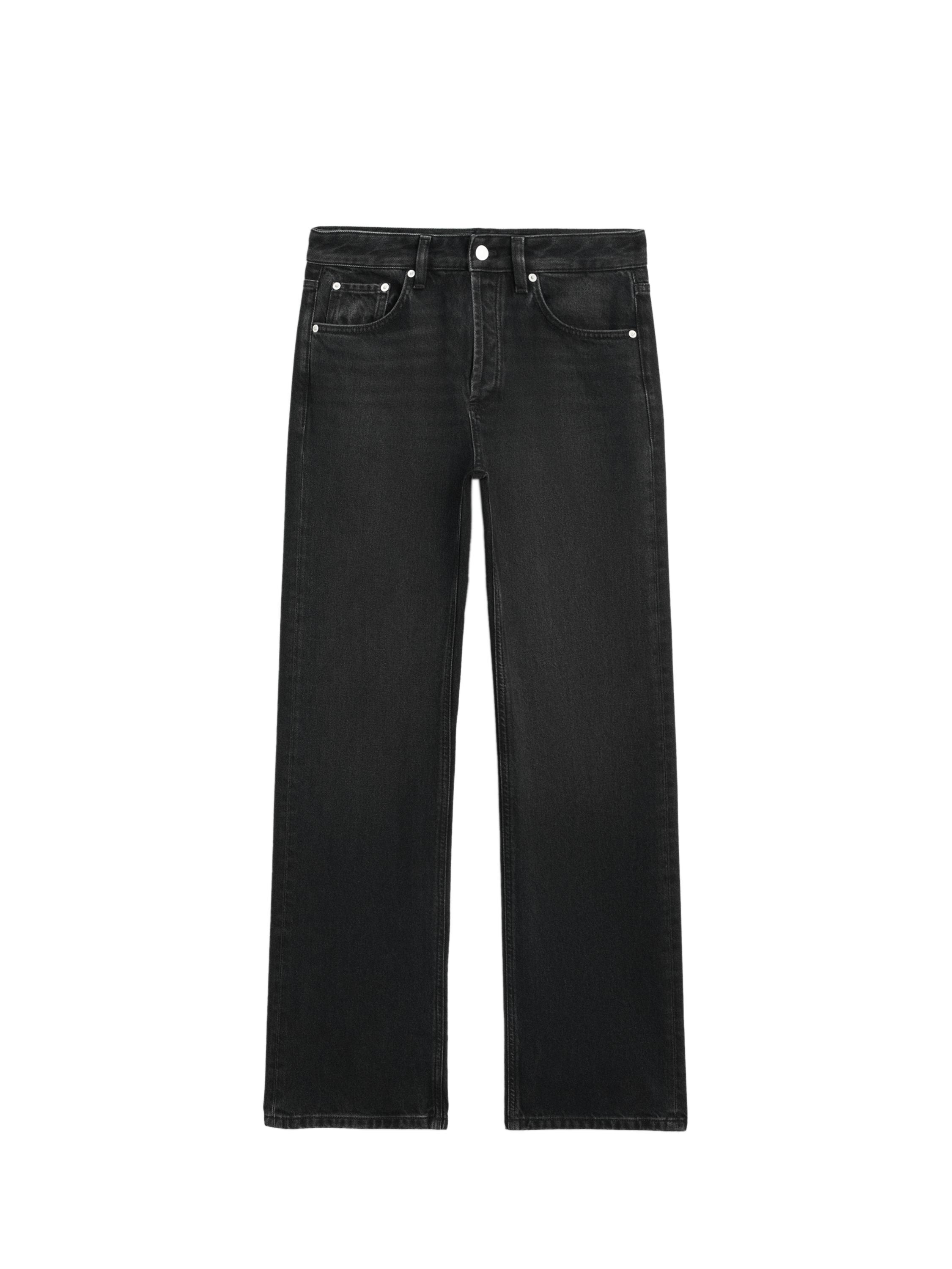 Mid-rise wide-leg full length jeans