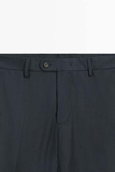 Striped wool blend suit trousers — NAVY BLUE 4